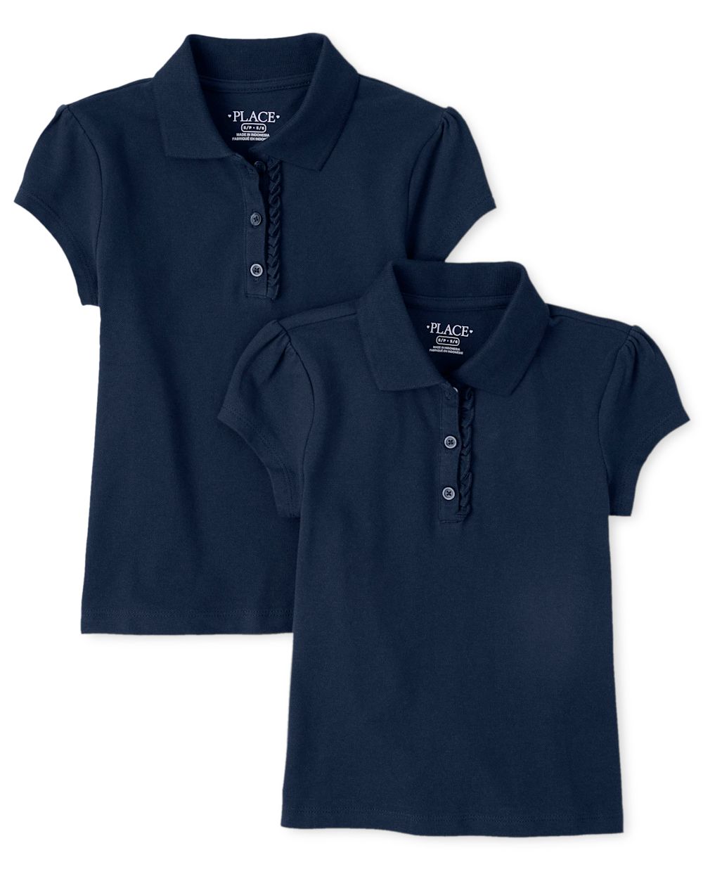 s Uniform Ruffle Pique Polo 2-Pack - Blue - The Children's Place