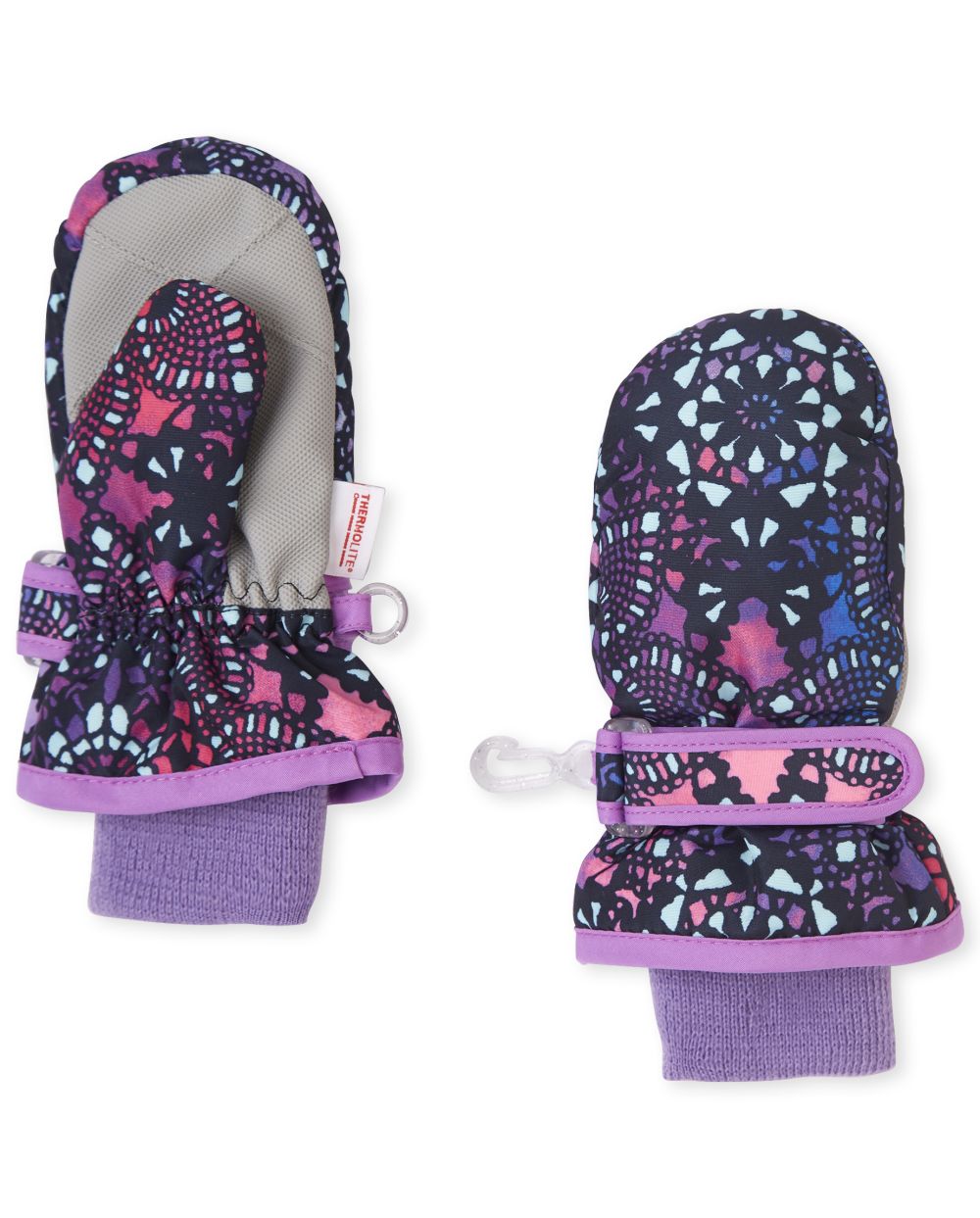s Toddler Floral Ski Mittens - Purple - The Children's Place