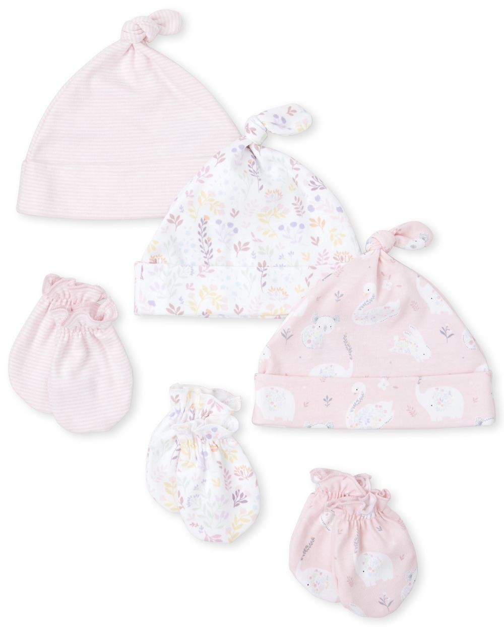 Newborn Baby Floral Swan Knotted Hat And Mittens 6-Piece Set - Pink - The Children's Place
Newborn Baby Floral Swan Knotted Hat And Mittens 6-Piece Set - Pink - The Children's Place