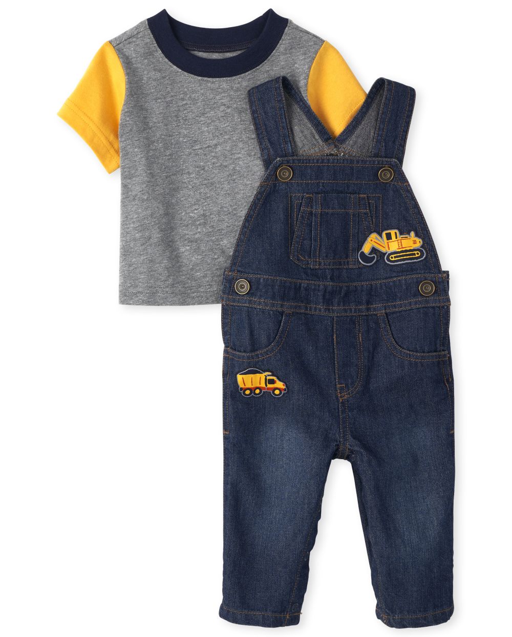 Newborn Baby Boys Construction Denim Overalls Outfit Set - The Children's Place
Newborn Baby Boys Construction Denim Overalls Outfit Set - The Children's Place