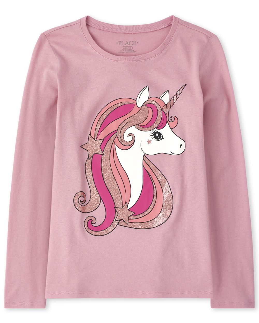 s Glitter Unicorn Graphic Tee - Pink T-Shirt - The Children's Place