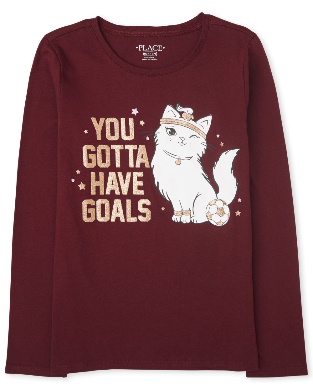 Girls Cat Goals Graphic Tee - Red T-Shirt - The Children's Place