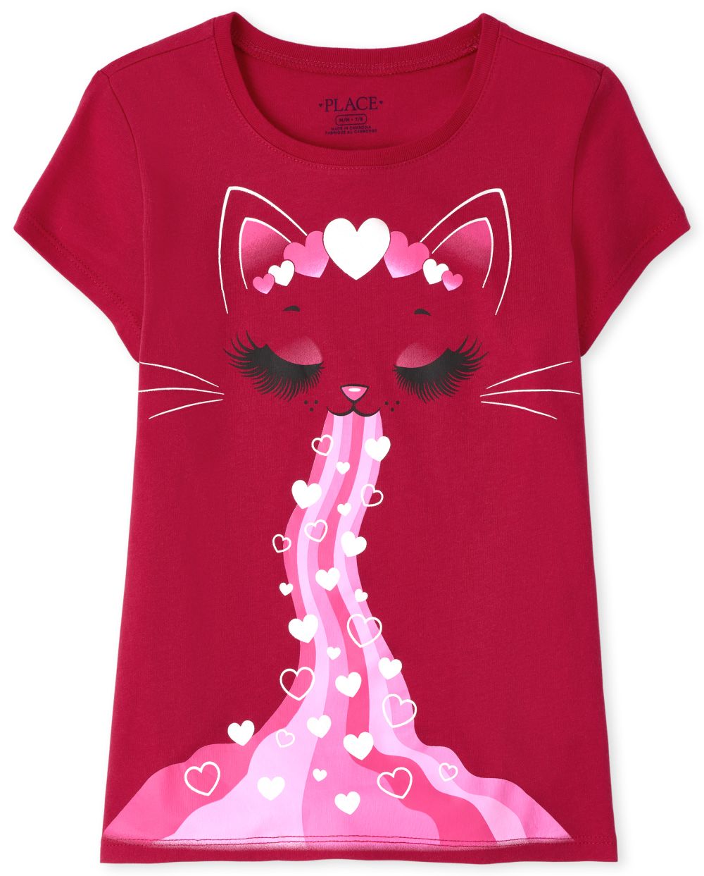 s Valentine's Day Cat Graphic Tee - Red T-Shirt - The Children's Place