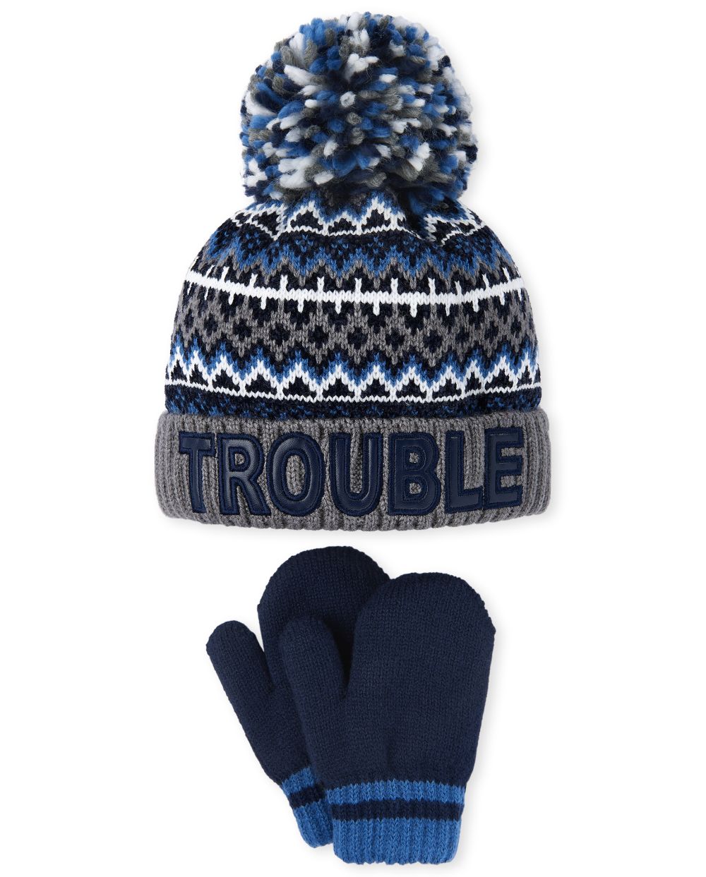 s Toddler Boys Trouble Pom Pom Beanie And Mittens Set - Blue - The Children's Place
s Toddler Boys Trouble Pom Pom Beanie And Mittens Set - Blue - The Children's Place