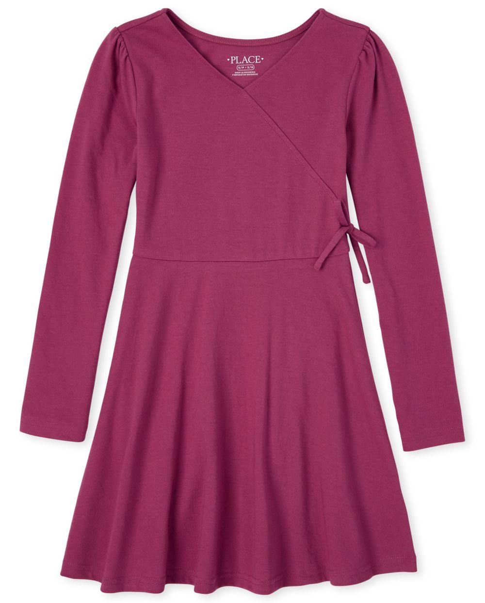 Girls Faux Wrap Dress - Pink - The Children's Place