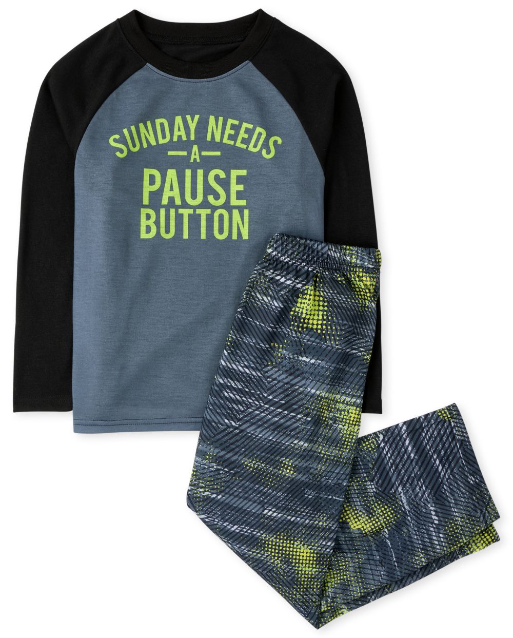 s Boys Sunday Pause Pajamas - Black - The Children's Place