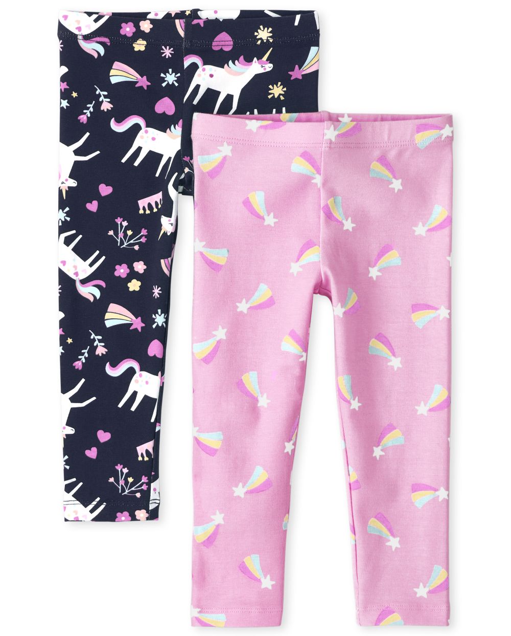 Baby Girls Toddler Rainbow Unicorn Leggings 2-Pack - Pink - The Children's Place