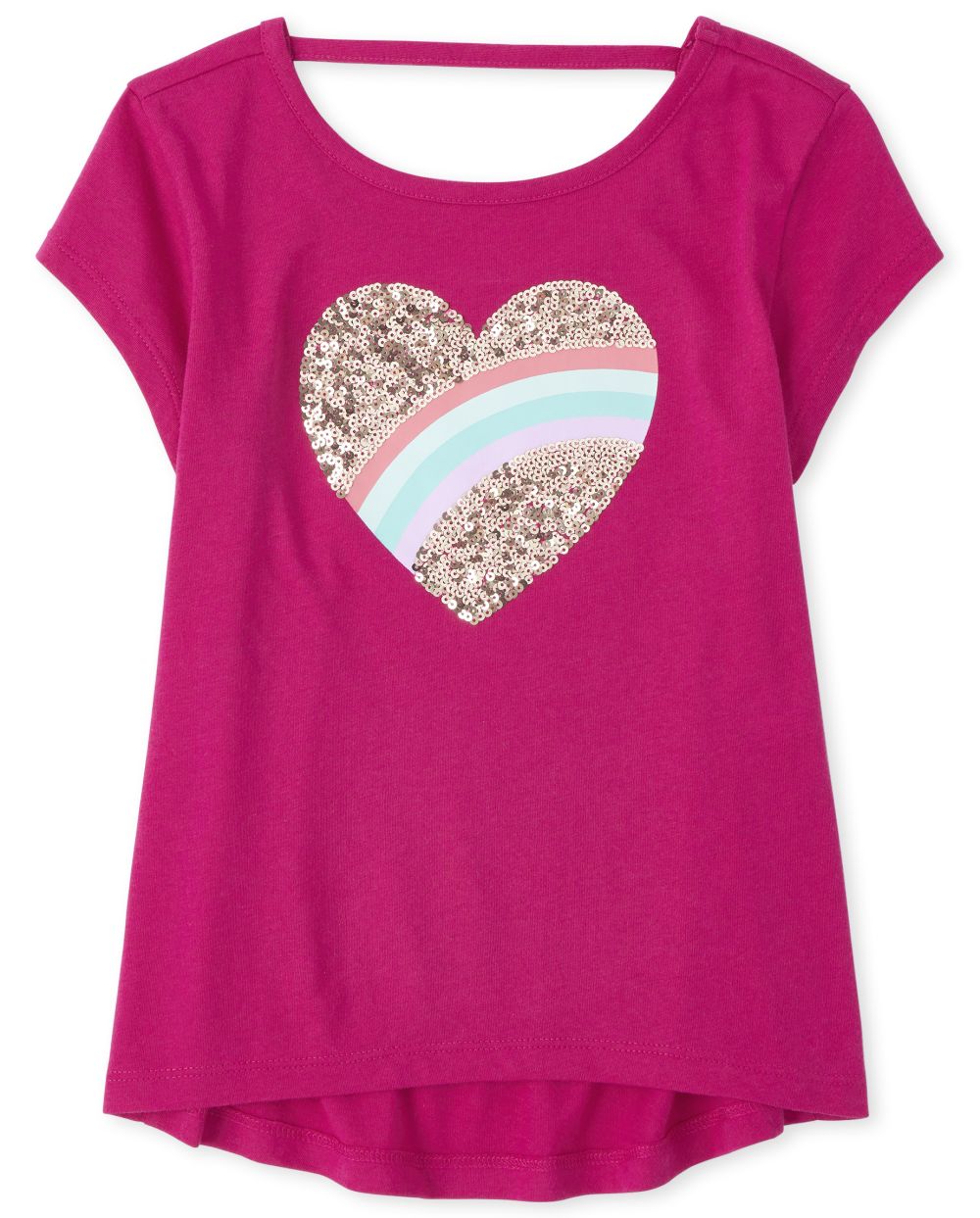 Girls Graphic Cut Out Top - Pink - The Children's Place