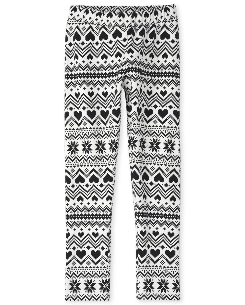 Girls Print Fleece Lined Cozy Leggings - White - The Children's Place