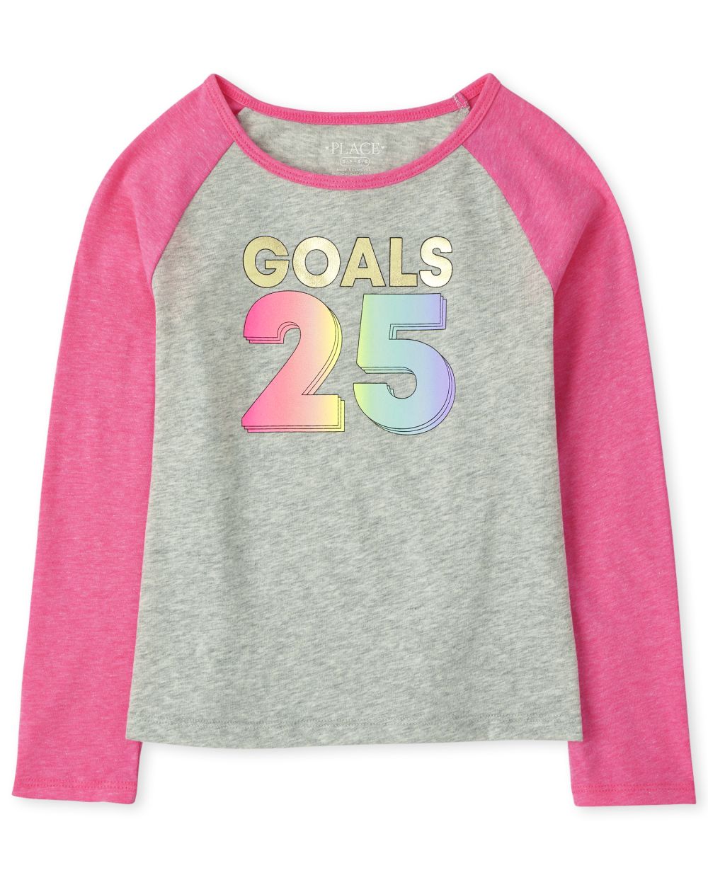 Girls Raglan Top - Gray - The Children's Place