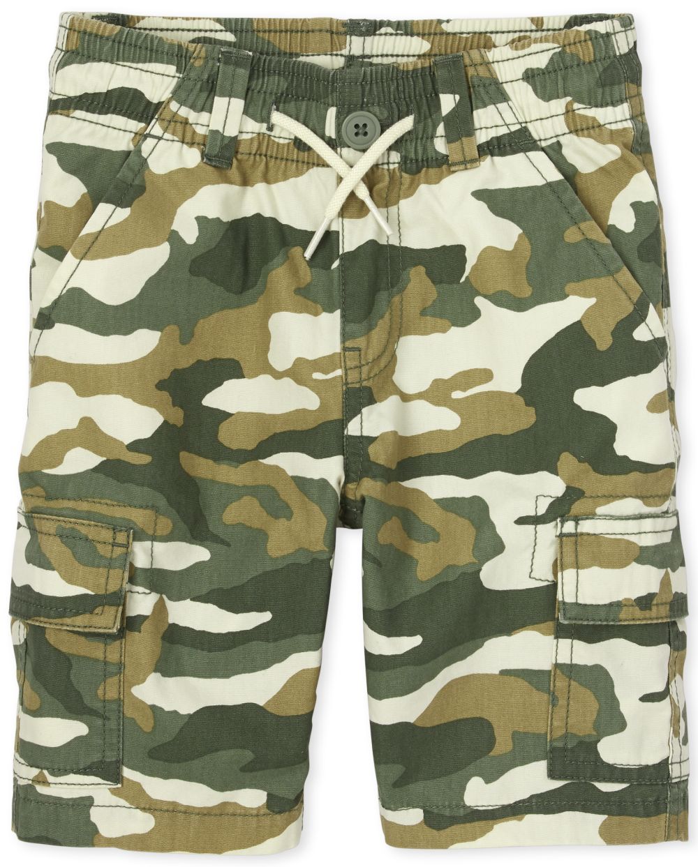 s Boys Camo Pull On Cargo Shorts - Green - The Children's Place