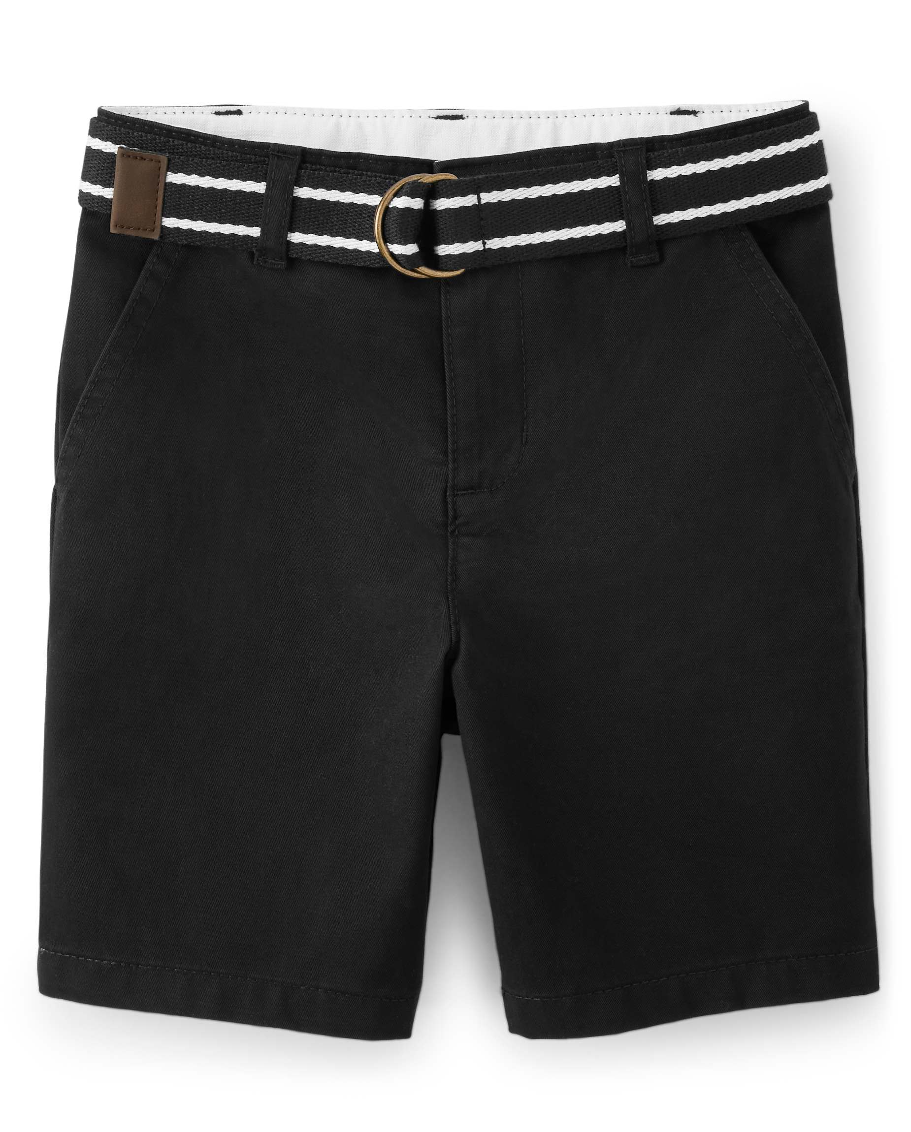 パンツ andwang Baby office belt short pants Boys Belted Woven Chino Shorts with Stain and Wrinkle