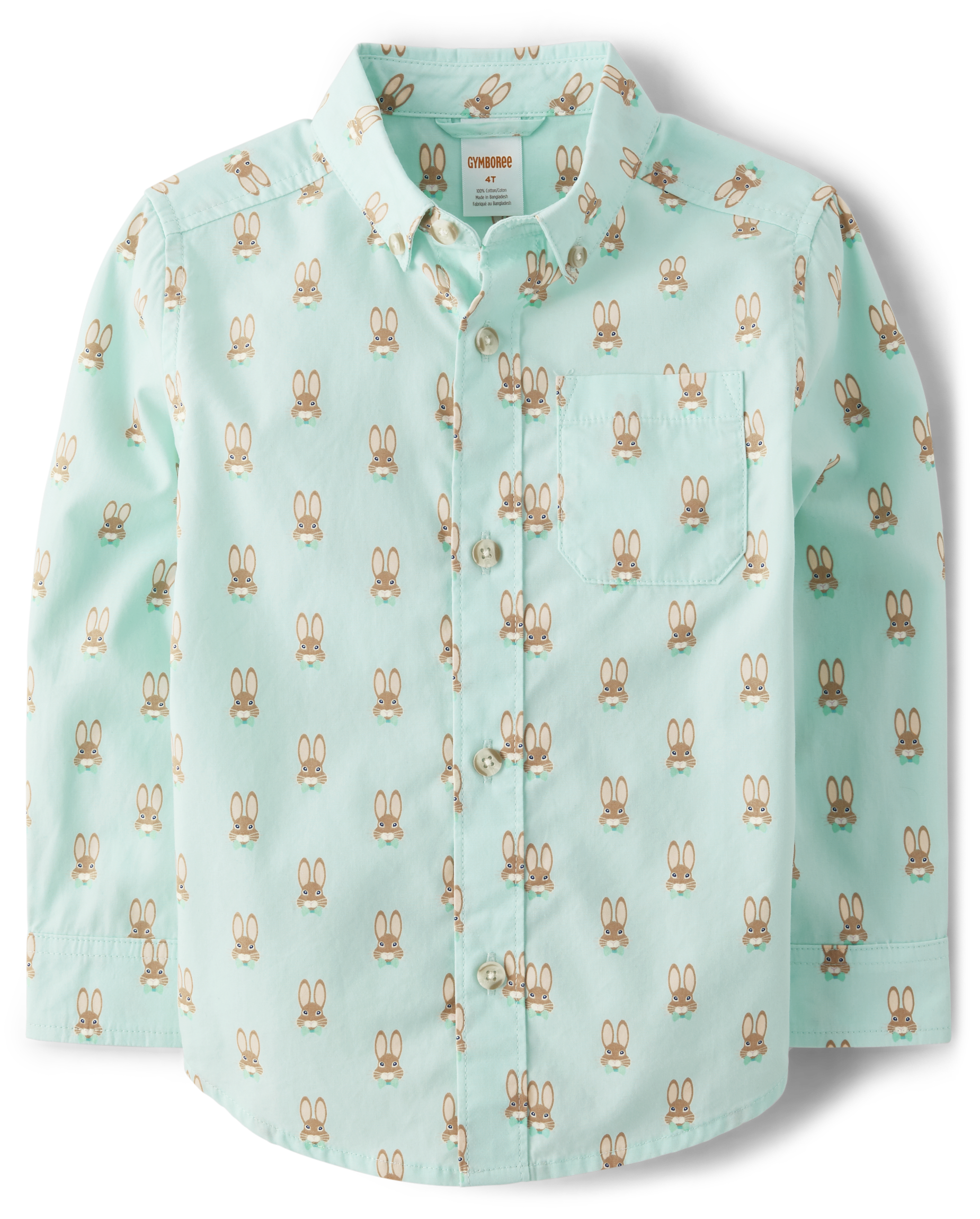 Boys Long Sleeve Colorblock Oxford Button Up Shirt - Spring