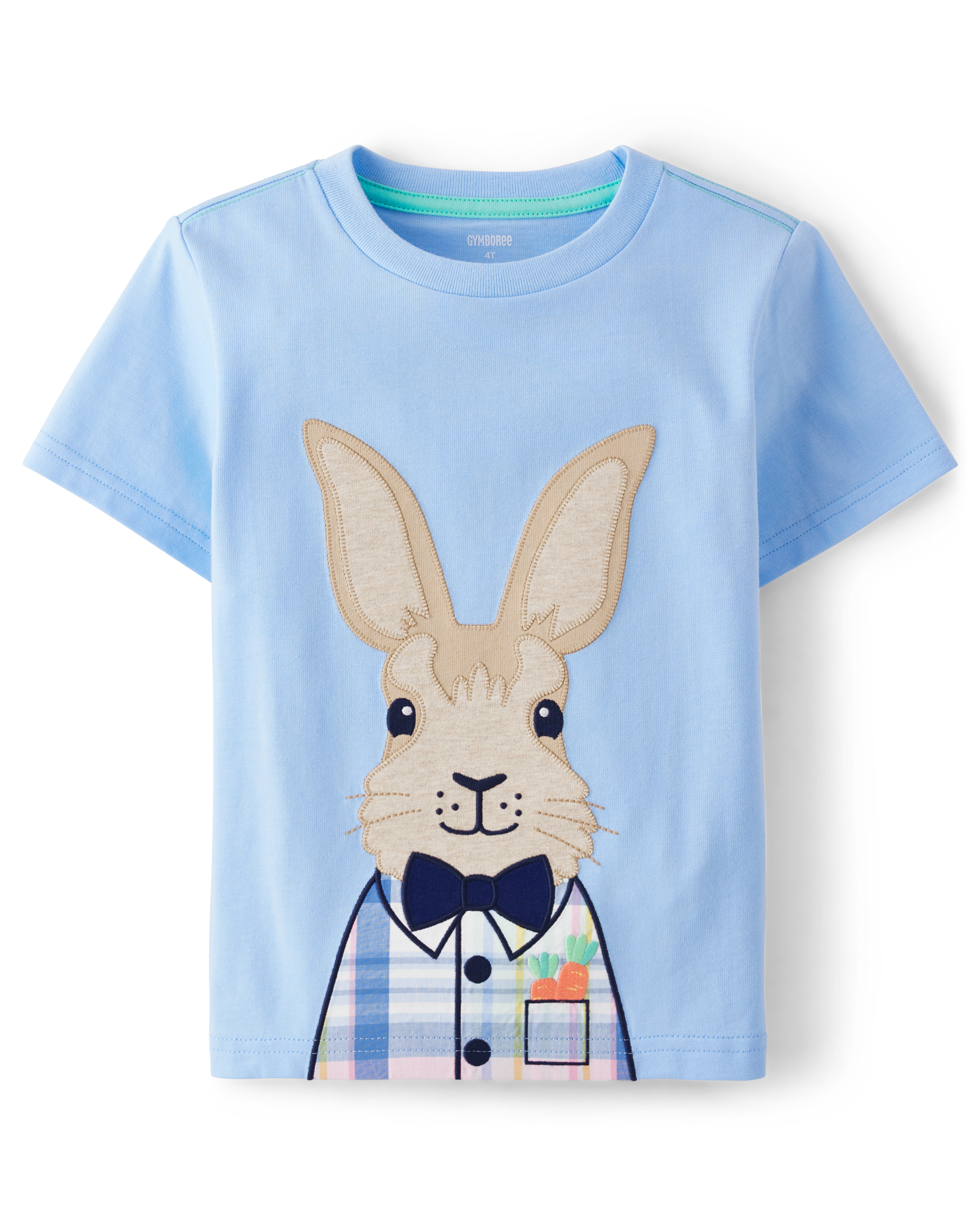 【CPGN STUDIO】Funky Rabbit Embroidery Short Sleeve T-shirt Psycho Bunny Little/Big Boys Short Sleeve Durango Graphic T