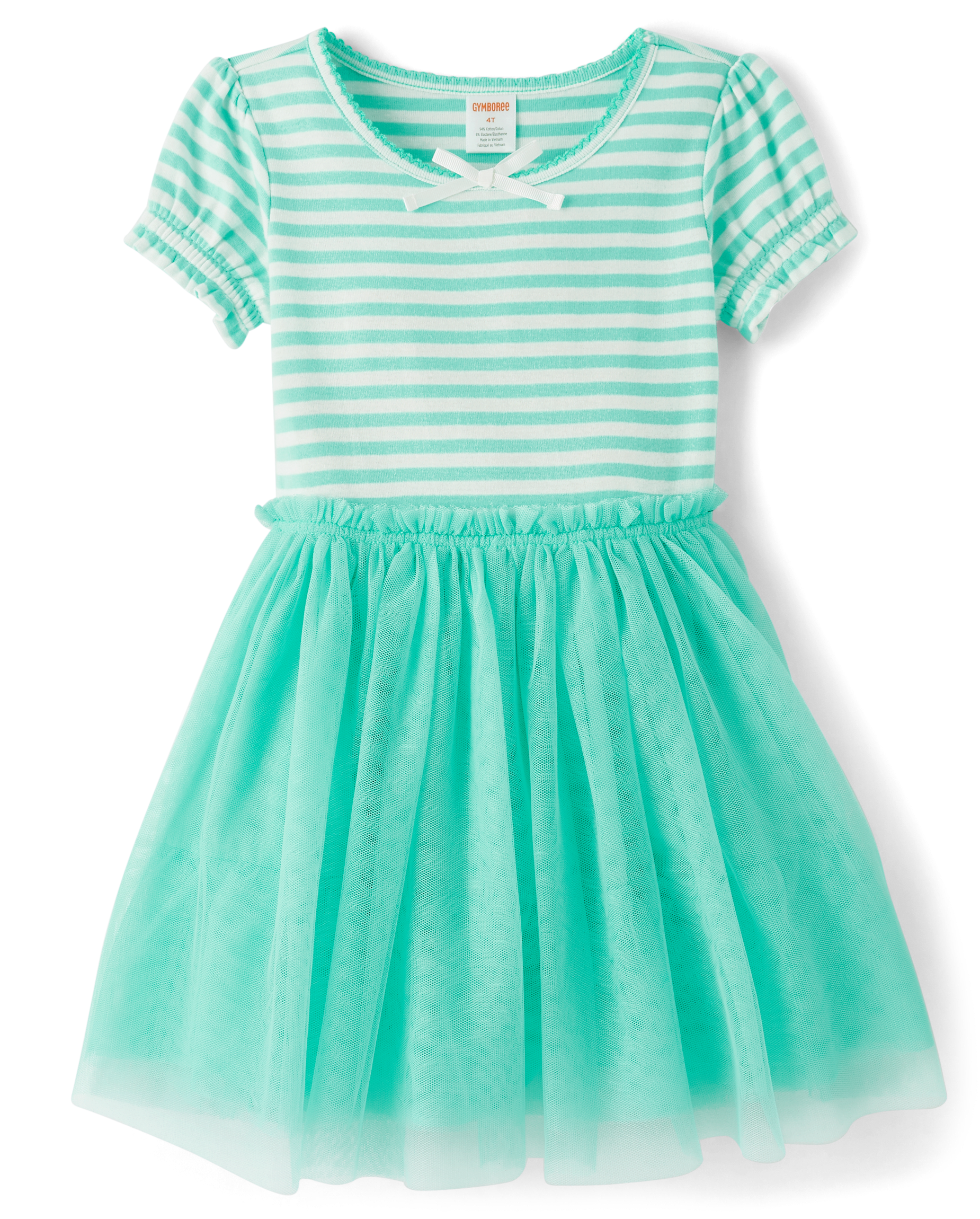 Girls Short Sleeve Striped Fit And Flare Dress - Little Essentials - BLUE |  Gymboree