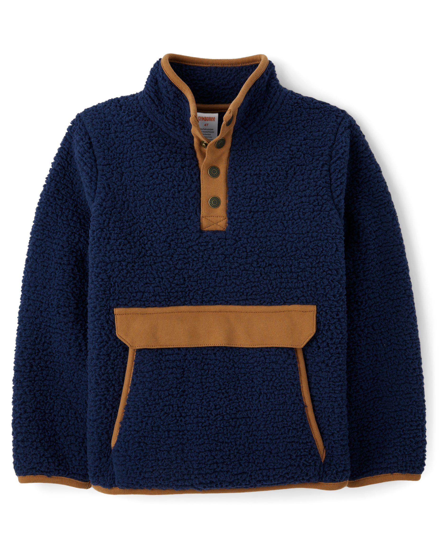 Kids Active Long Sleeve Half Snap Sherpa Pullover - Highland Hills