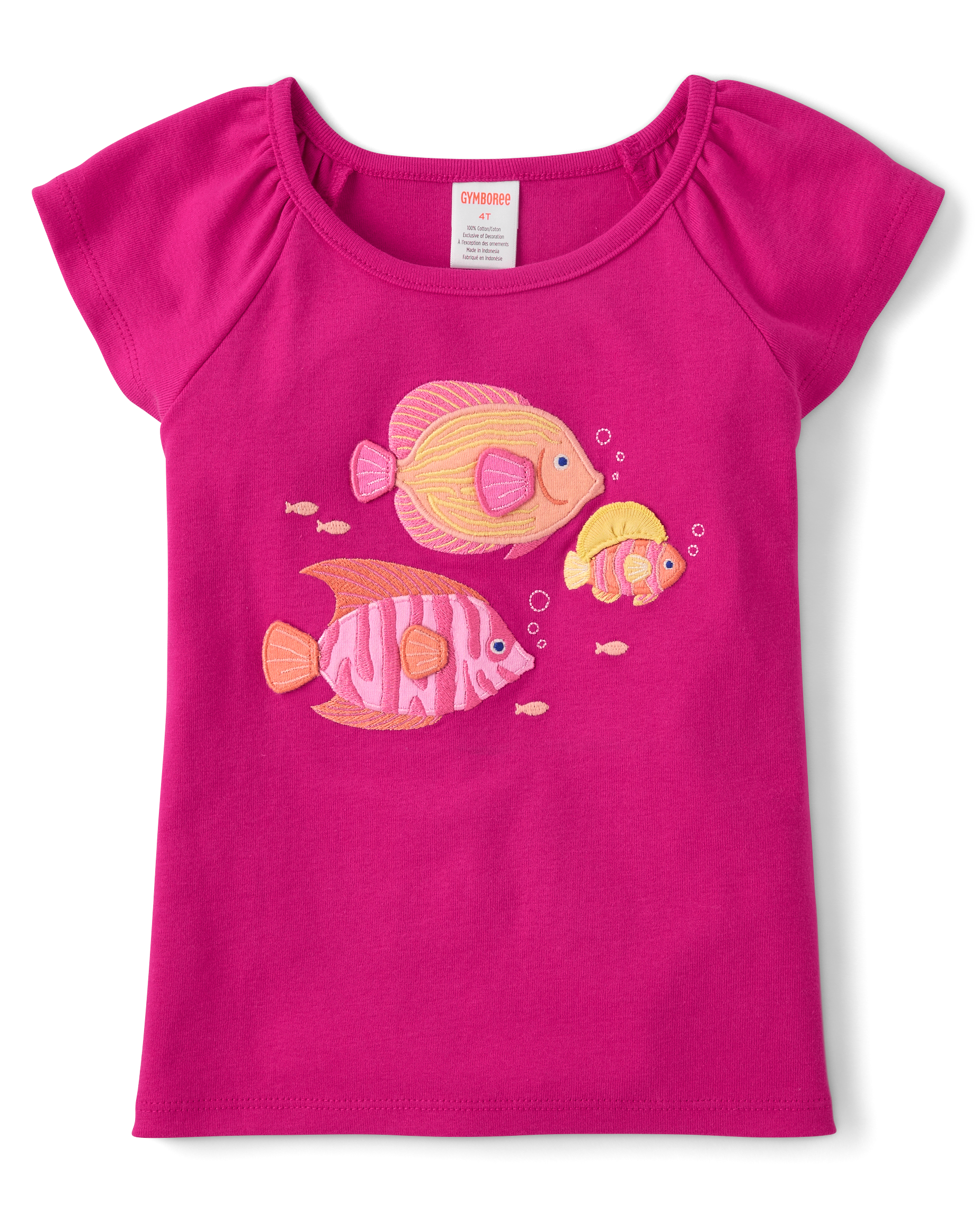 Girls Short Flutter Sleeve Embroidered Flutter Top - Amalfi Coast
