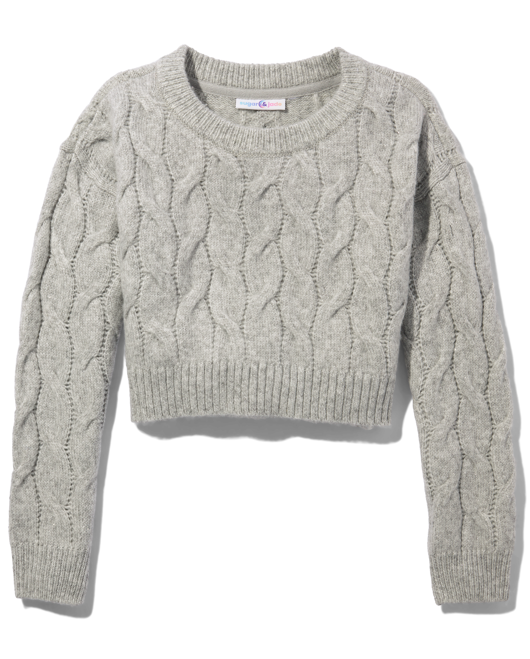 ニット+セーター long arm cable cropped knit Drindf Women's Elegant Trendy Oversized Cable Knit High Neck