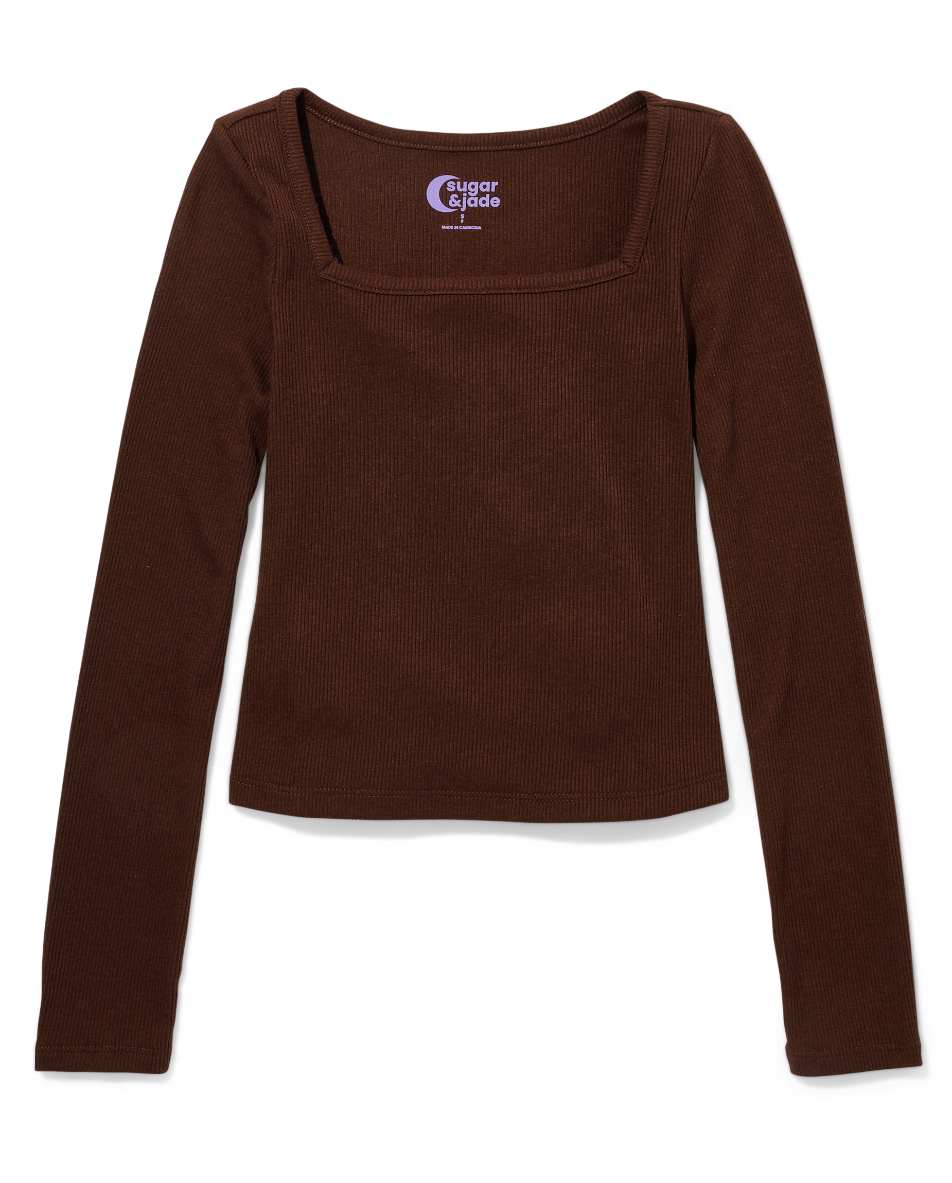 Tween Girls Long Sleeve Ribbed Top - TAN | The Children's Place