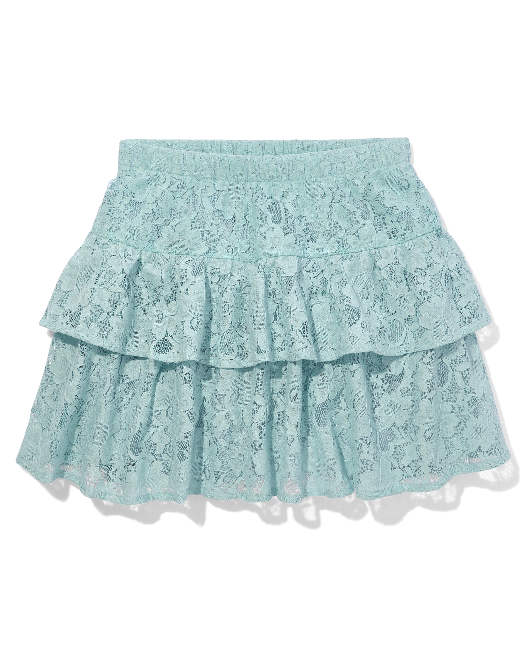 Tween Girls Lace Tiered Ruffle Skirt - TAN | The Children's