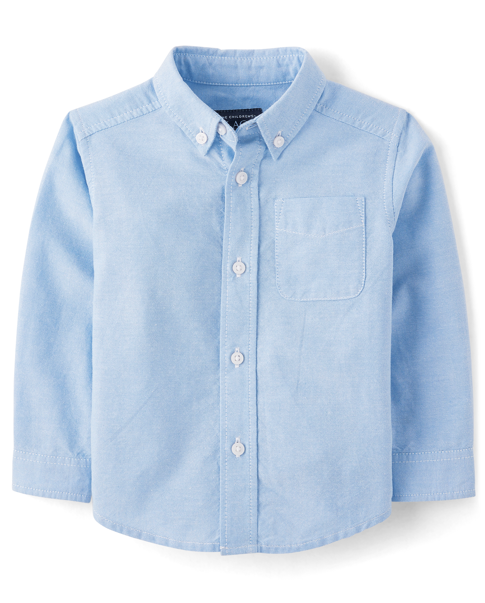 The Children's Place Baby Boys Uniform Long Sleeve Oxford Button Down Shirt White 6-9 M