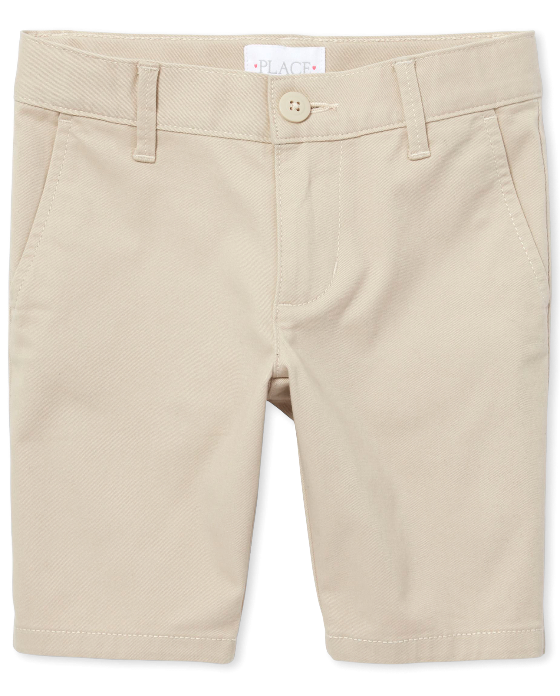 Girls Uniform Regular Twill Woven Chino Shorts - TAN | The