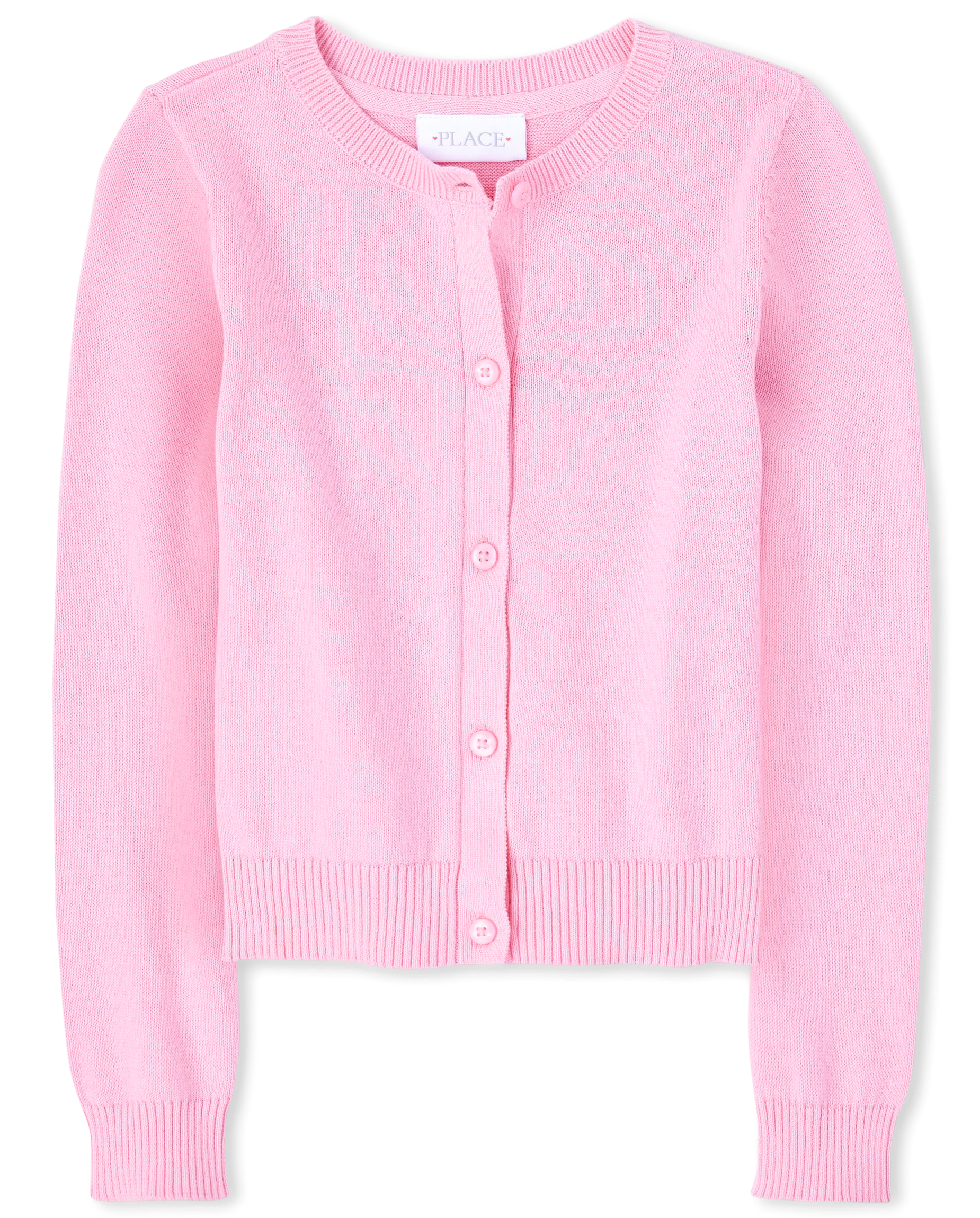 Girls Uniform Long Sleeve Cardigan PINK The Children's Place