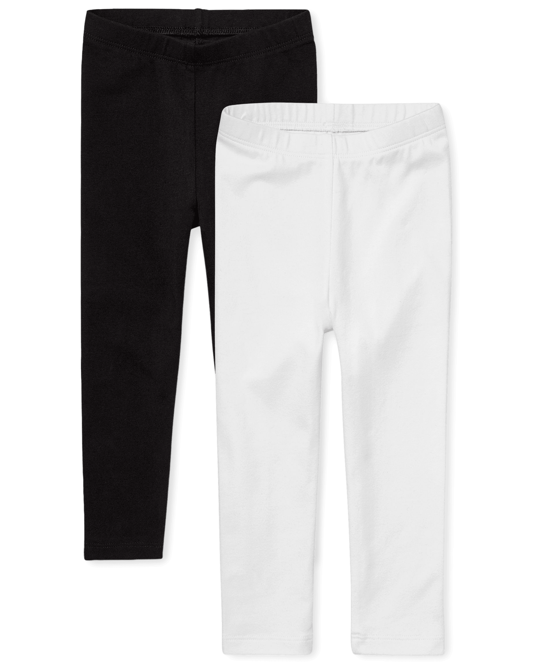 Lot De 2 Leggings Bébé Fille 100% Coton – Jersey Doux, Ourlets Côtelés, Imprimés Mignons (lapin, étoiles), Lavable Machine