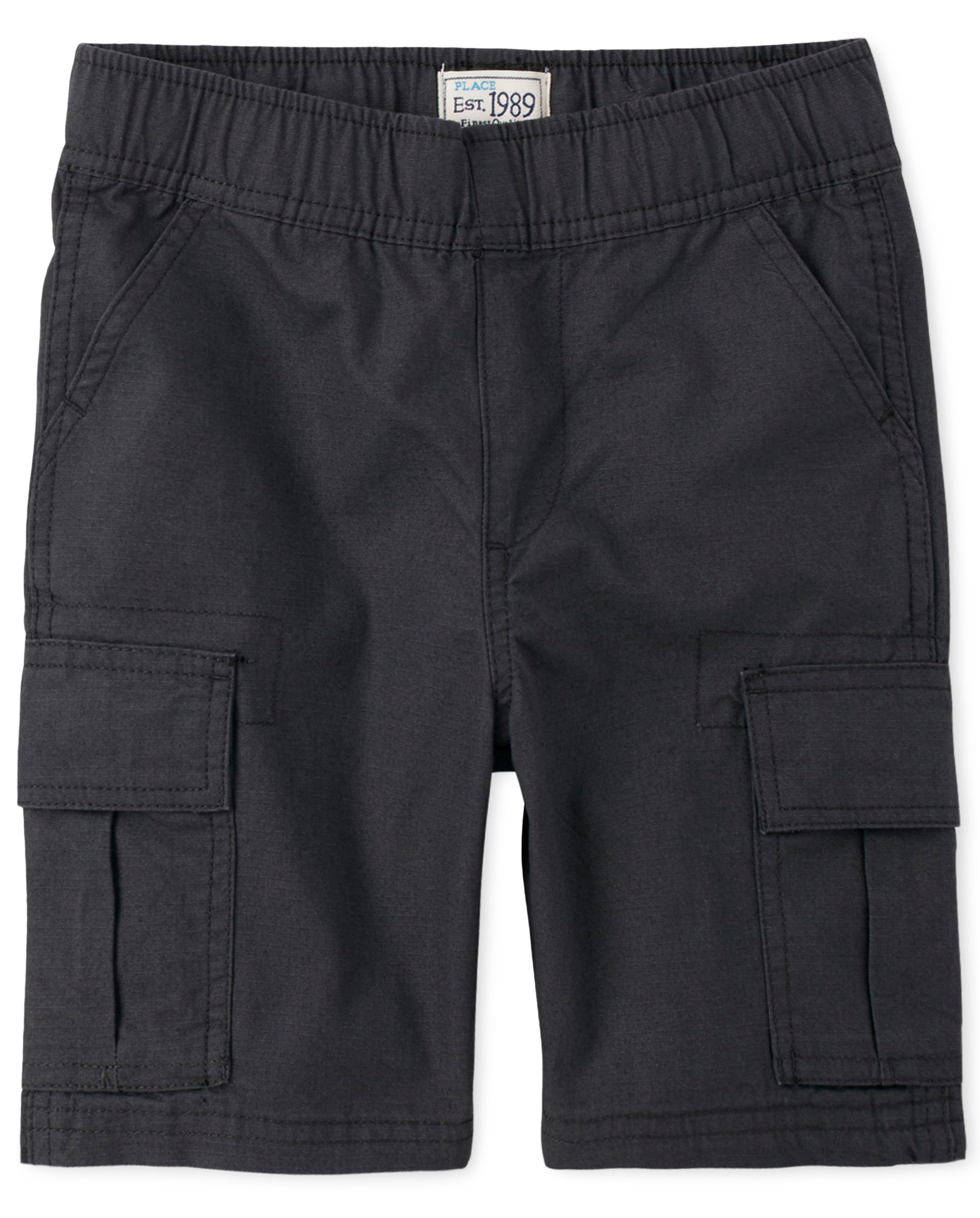 Boys Uniform Woven Pull On Cargo Shorts BLACK The Children's Place