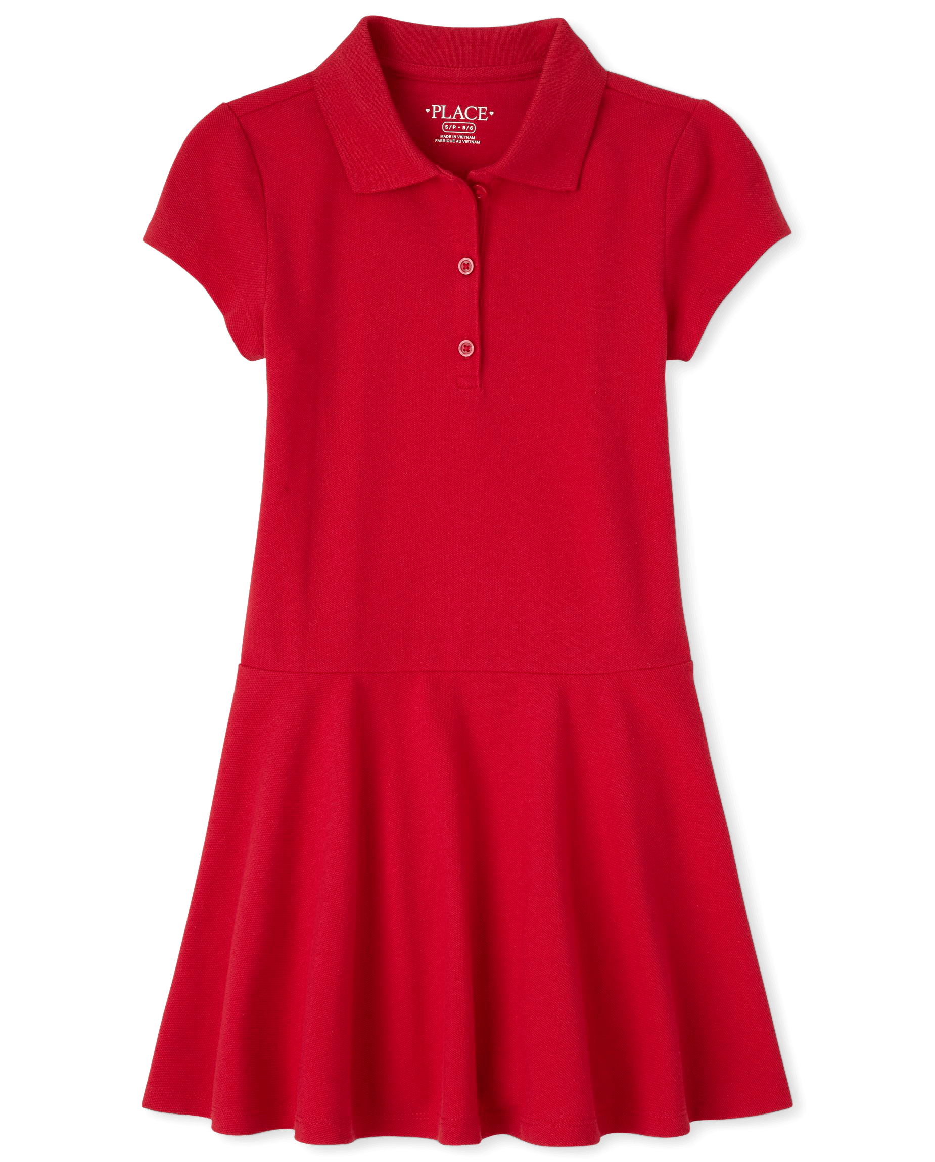 Girls Uniform Short Sleeve Pique Knit Polo Dress - GREEN | The Children's  Place