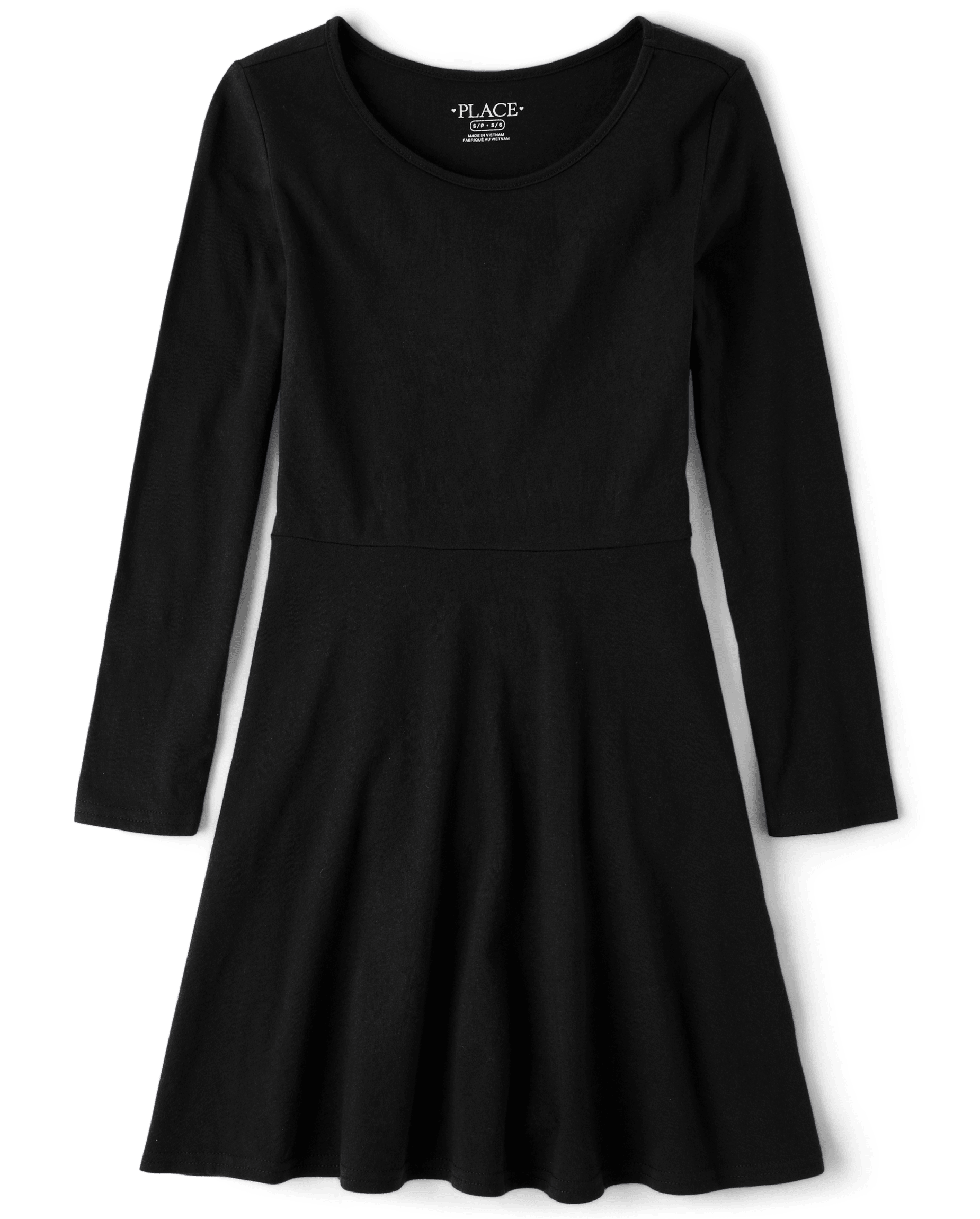 white christmas dresses Wilder | Black Embellished Square-Neck Long-Sleeve Skater Mini Dress main image 0