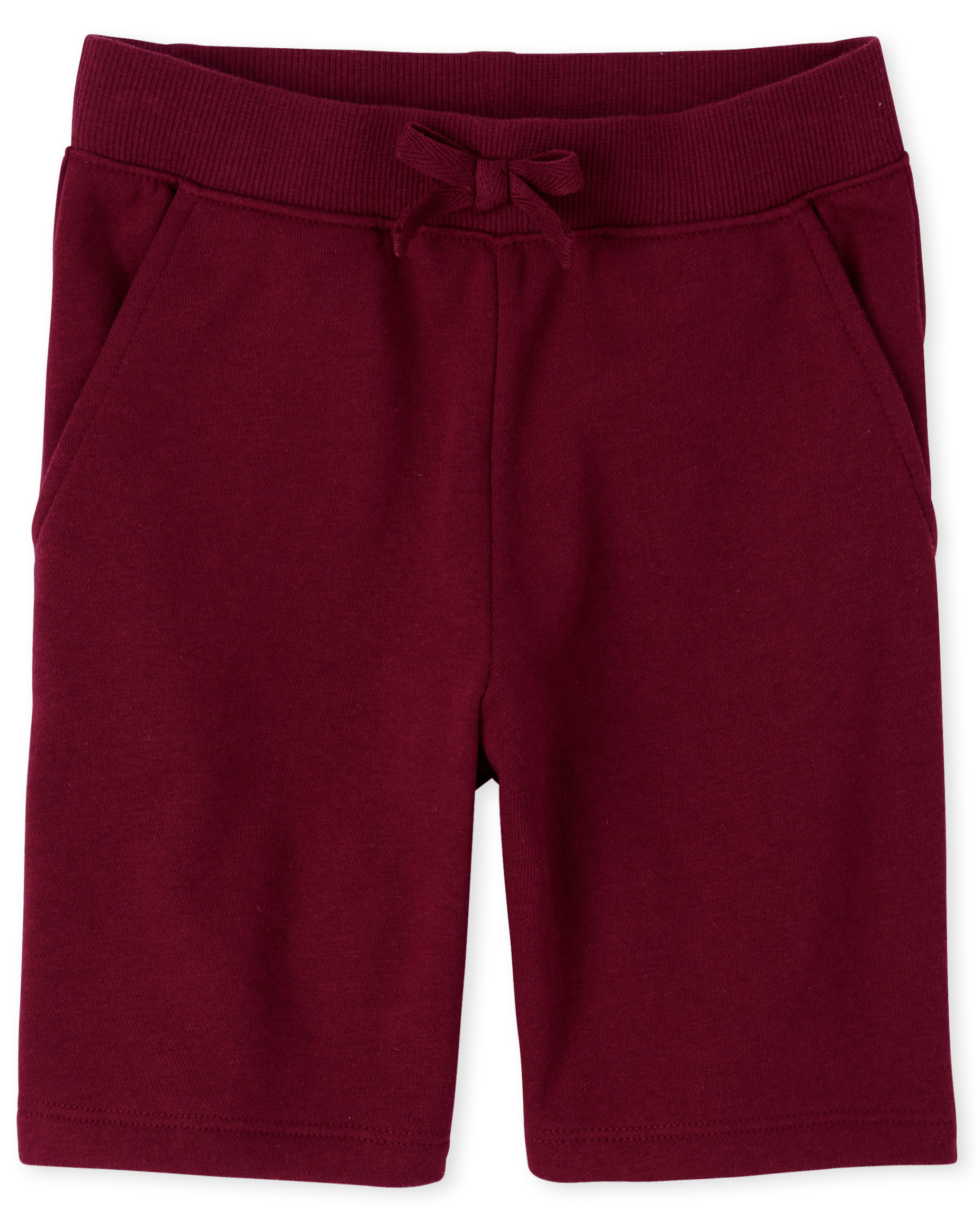 Girls Uniform Active French Terry Knit Shorts - BURGUNDY | The