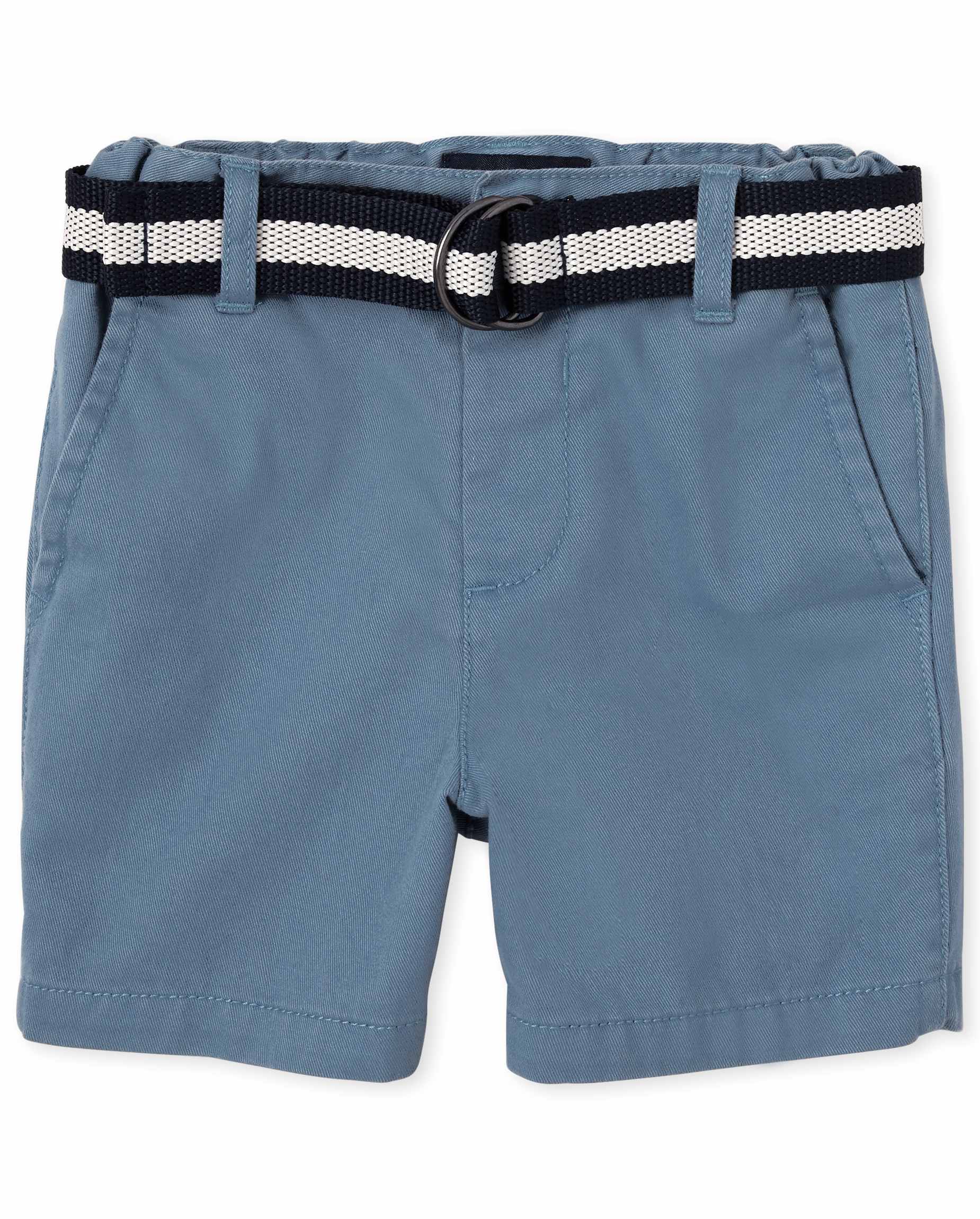 Shorts chinos tejidos con cinturón para bebés y niños pequeños
