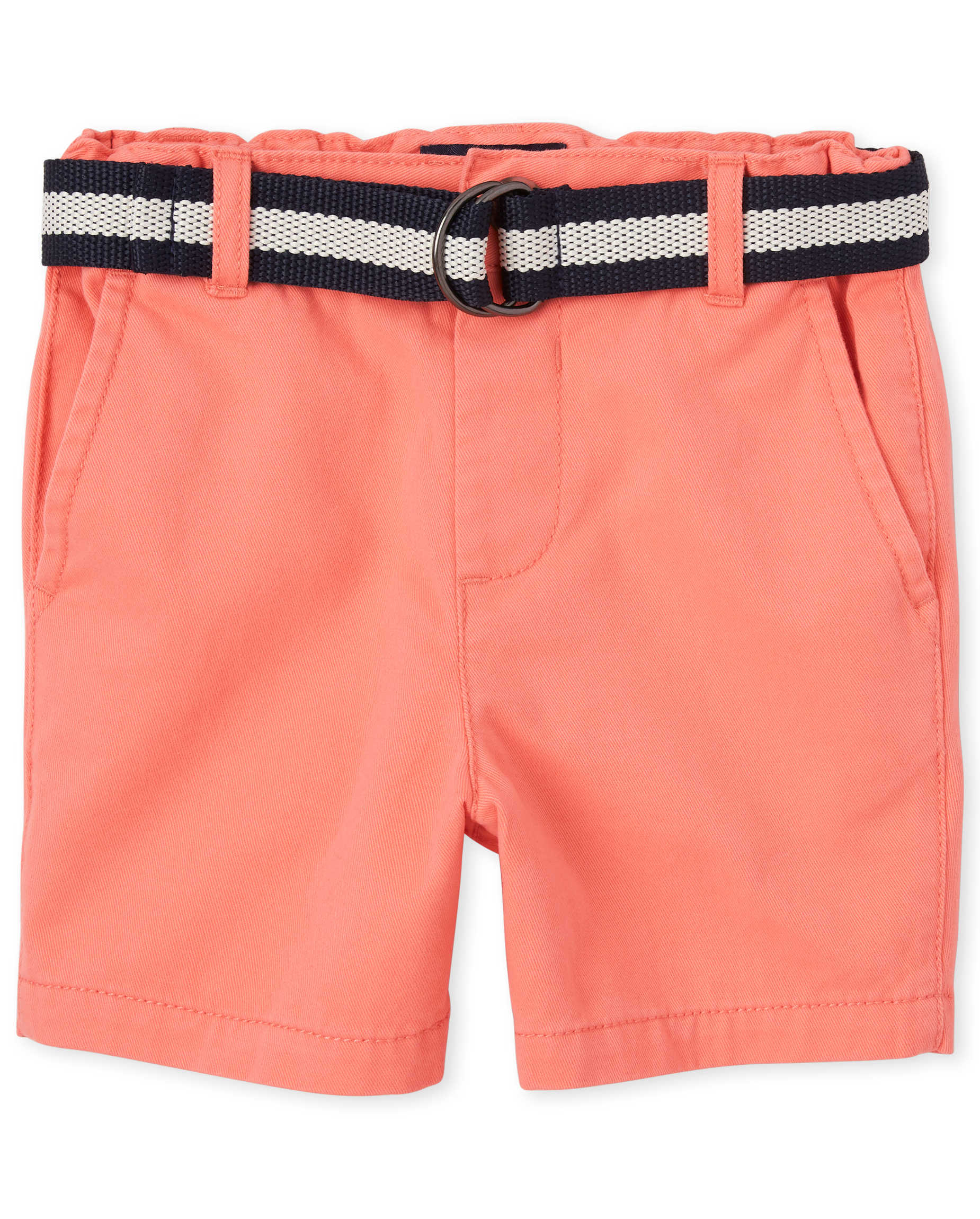 Baby And Toddler Boys Belted Woven Chino Shorts - CORAL | The