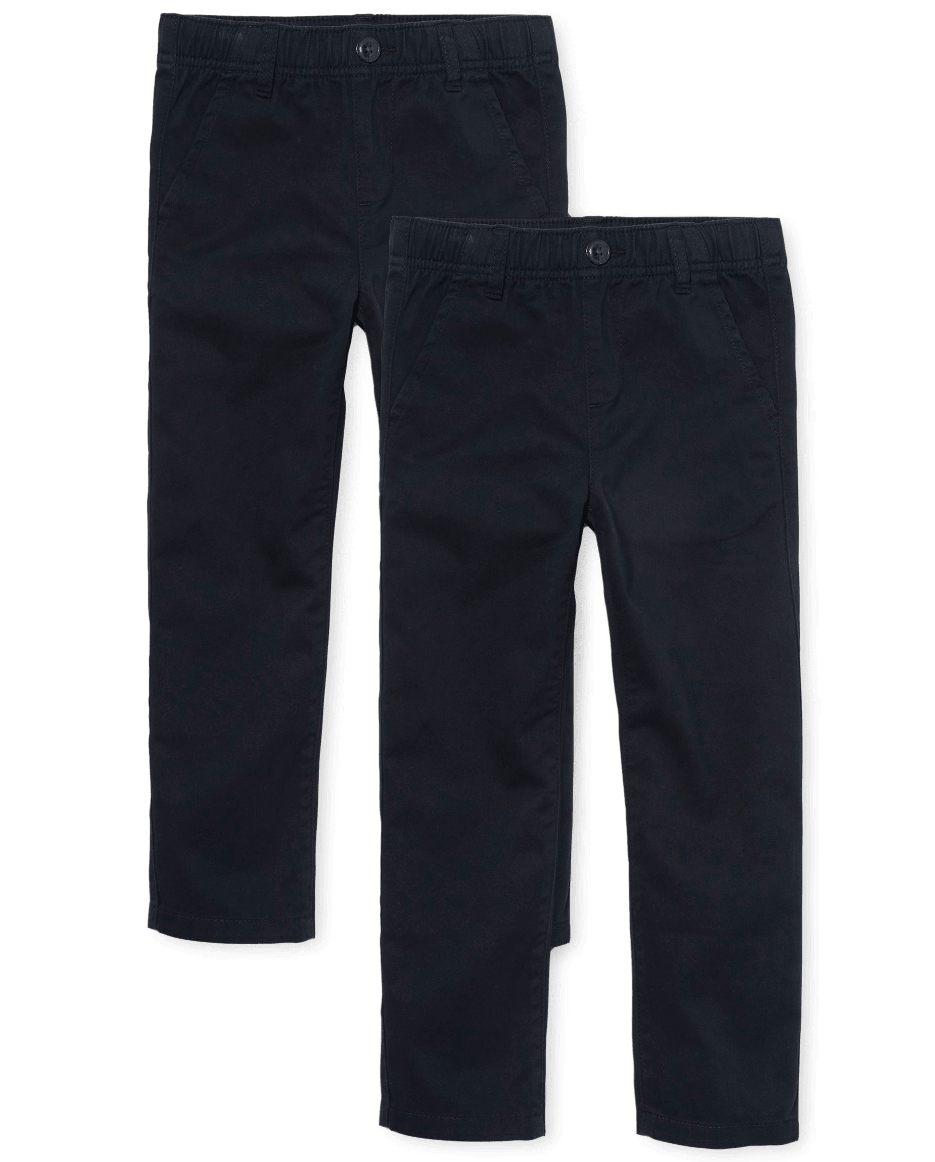 H beauty＆youth CHINO 2P PANTS Girls Uniform Regular Twill Woven Bootcut Chino Pants 2-Pack - TAN