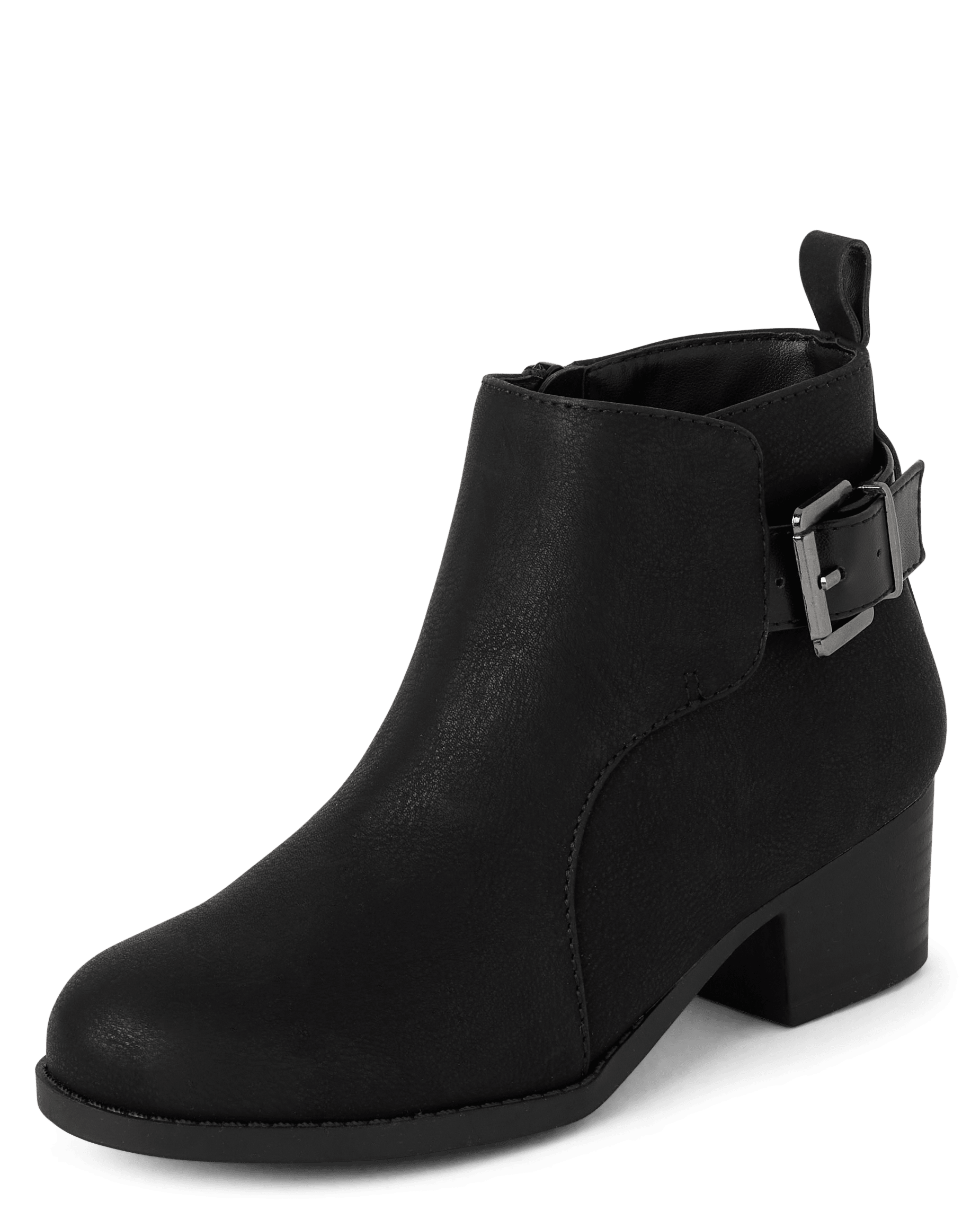 Children's Place Kids Black Heel Boots Girls Patent Black