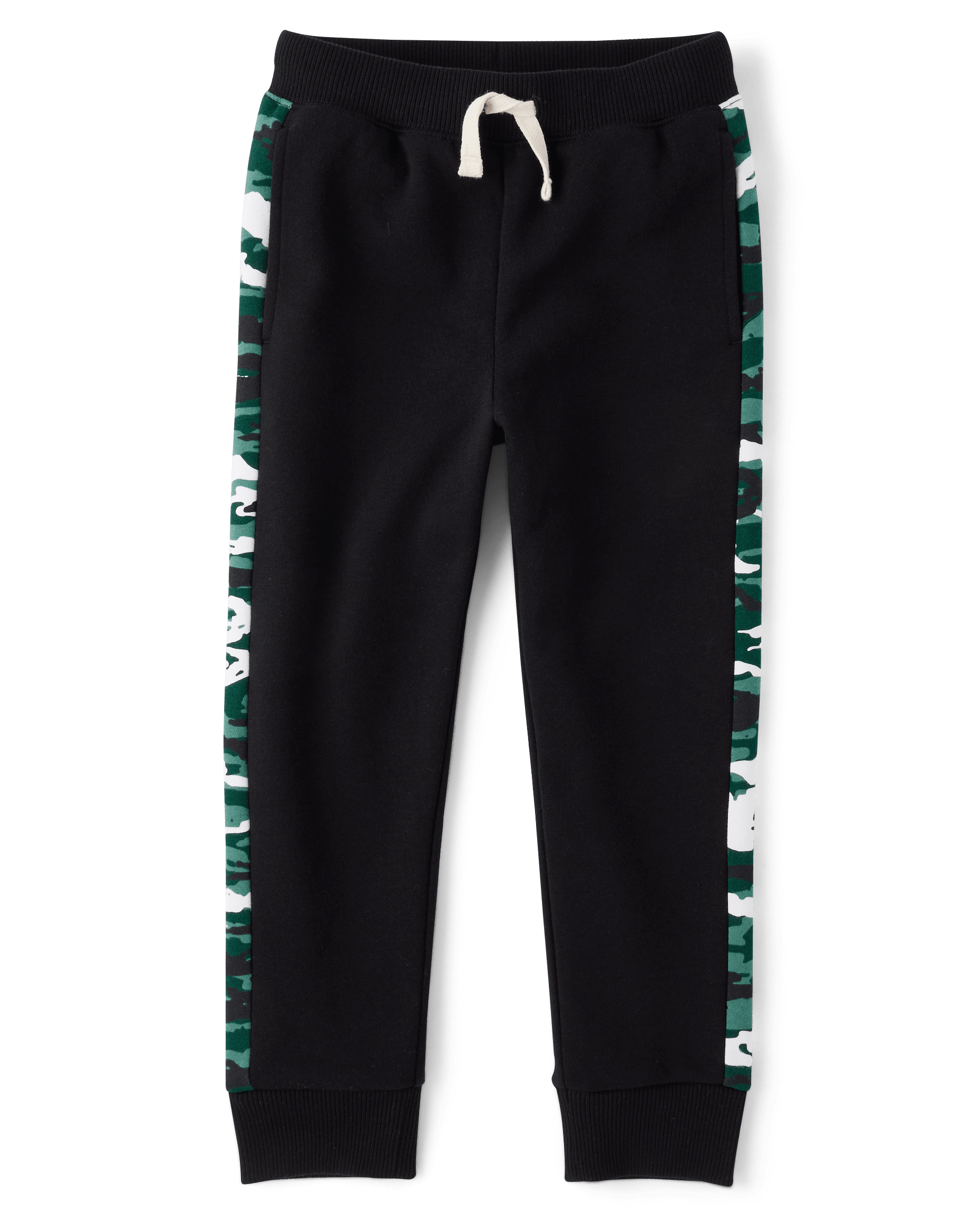 Boys Side Stripe Fleece Jogger Pants - GREEN | The