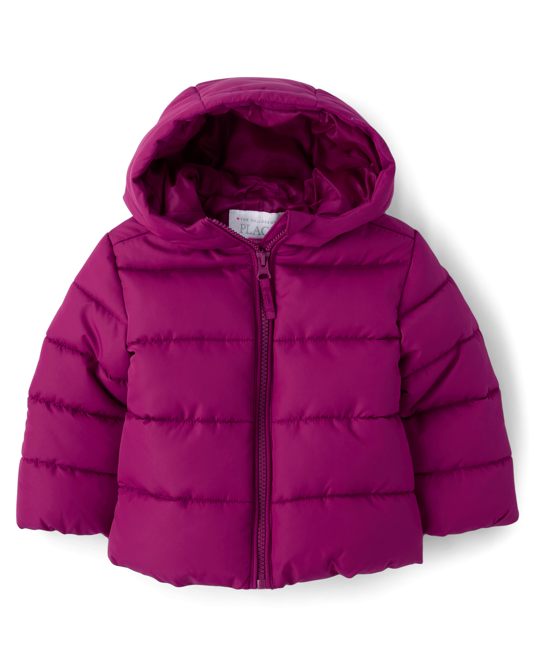 Toddler Girls Long Sleeve Puffer Jacket BURGUNDY The
