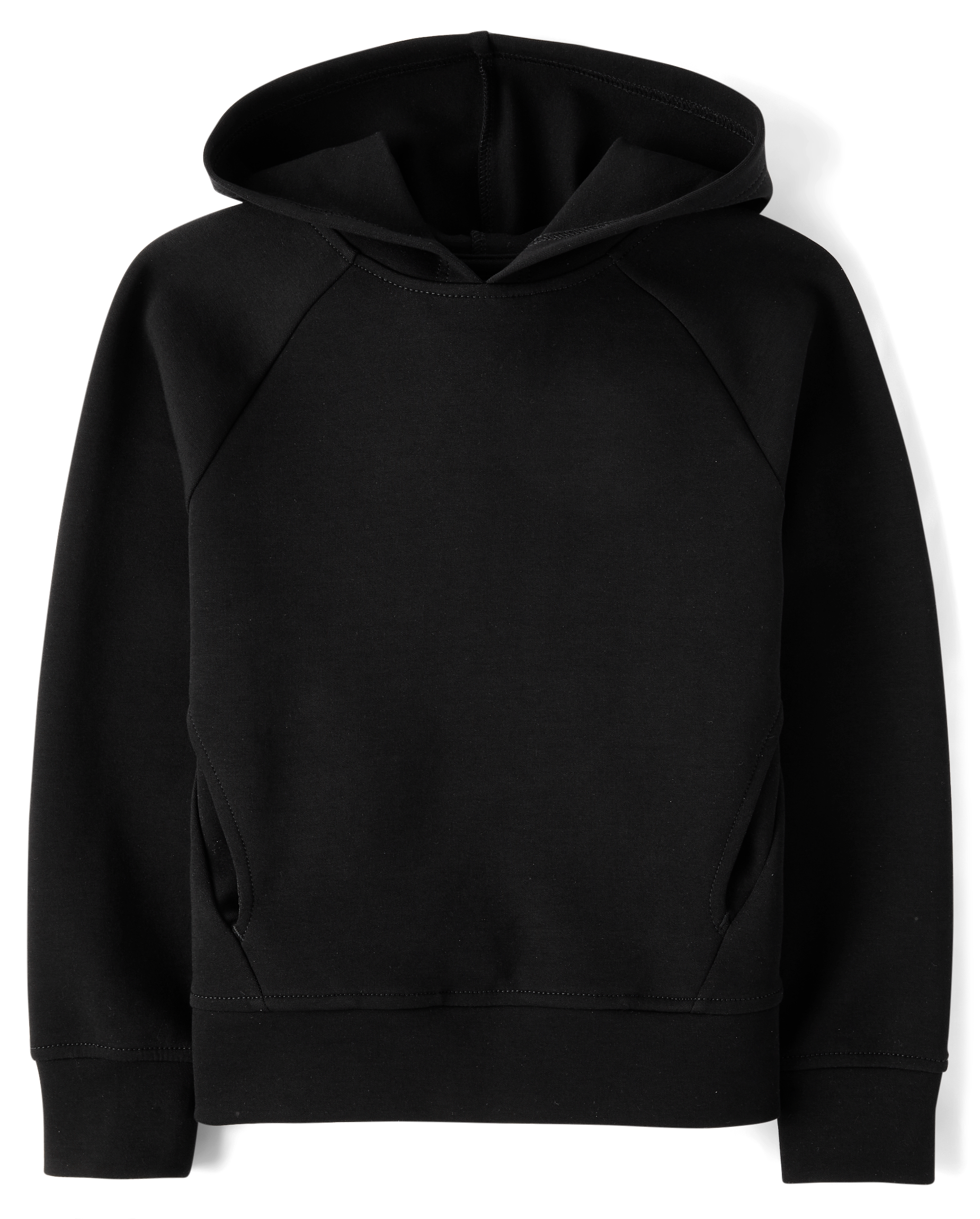 Boys Active Long Raglan Sleeve Scuba Hoodie - BLACK | The