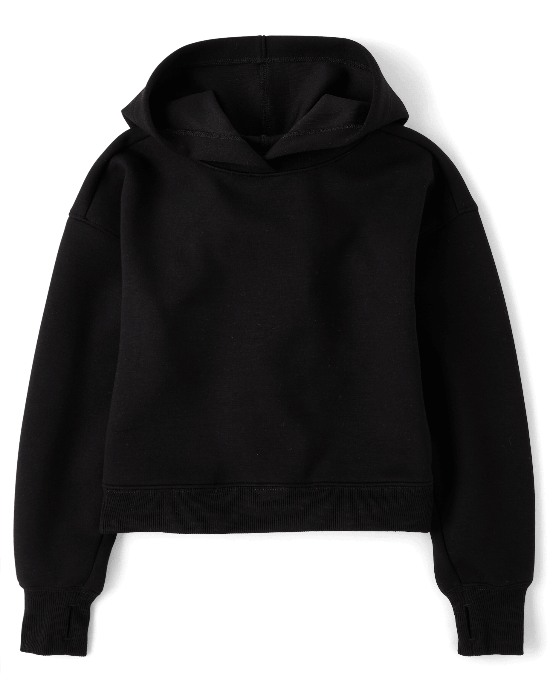 Girls Active Long Sleeve Scuba Hoodie BLACK The Children's