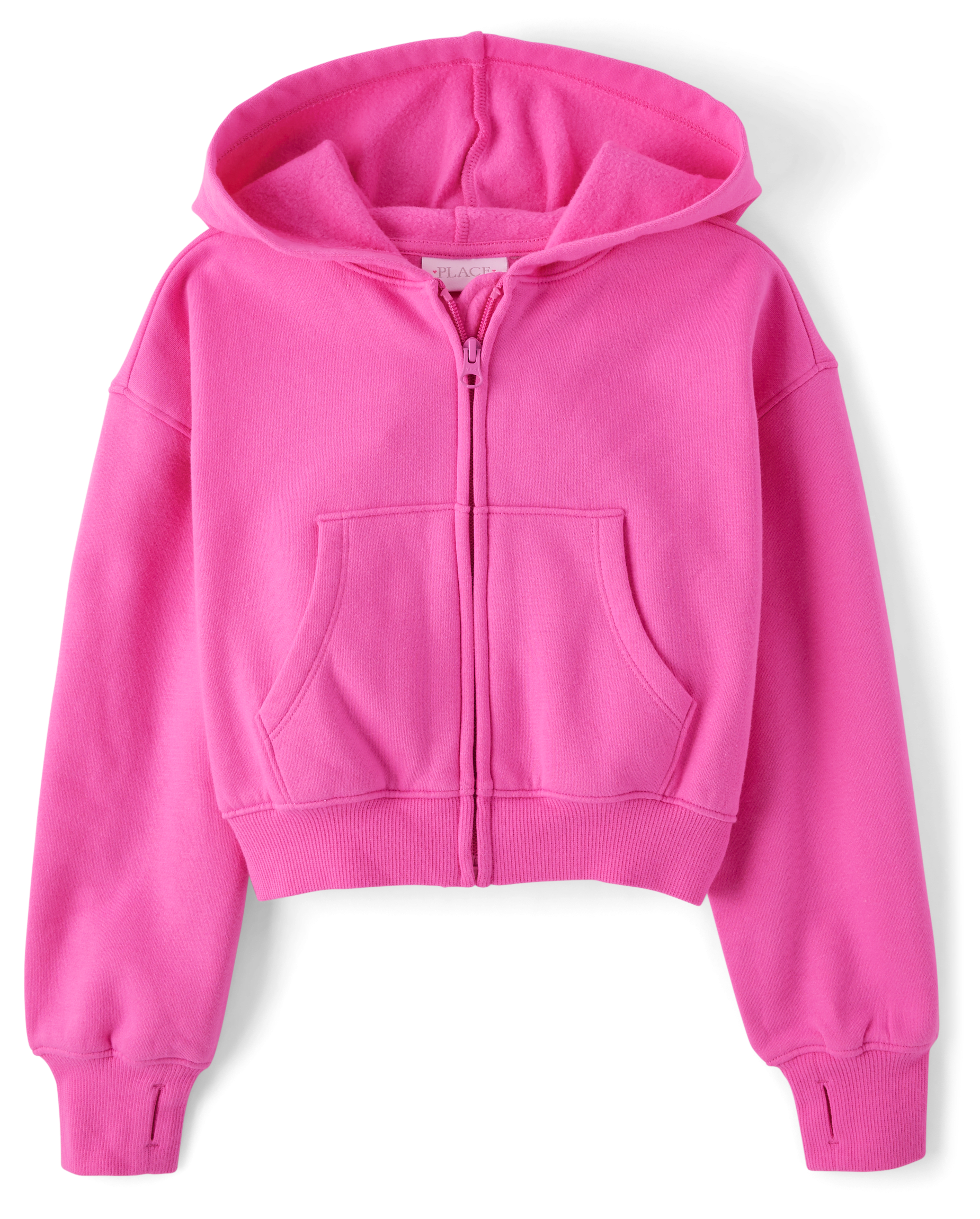 フリースジャケット NERDY Women's Crop Eco Fur Hooded Zip-Up Pink PNEW22KJ0509 3049536_33AT.png