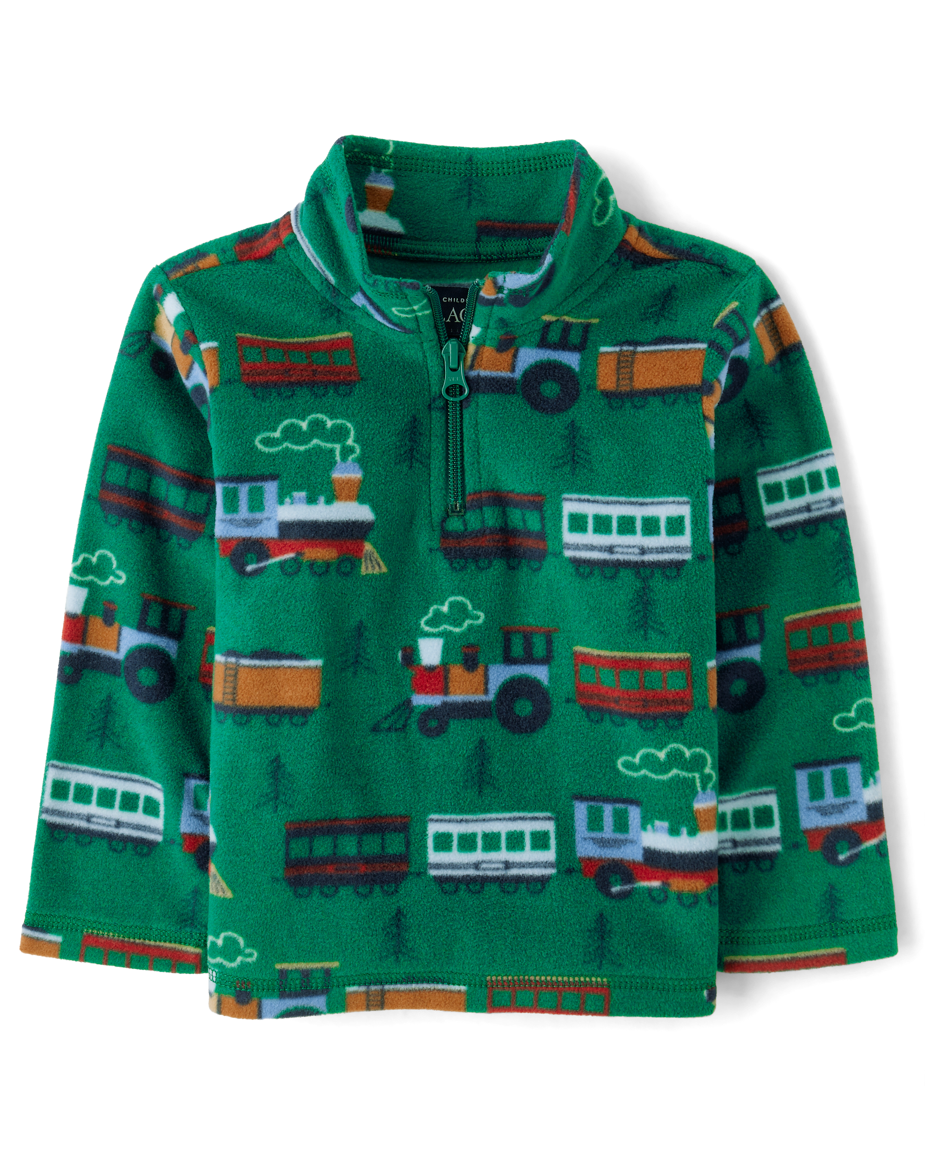 Toddler Boys Long Sleeve Print Microfleece Half Zip Pullover