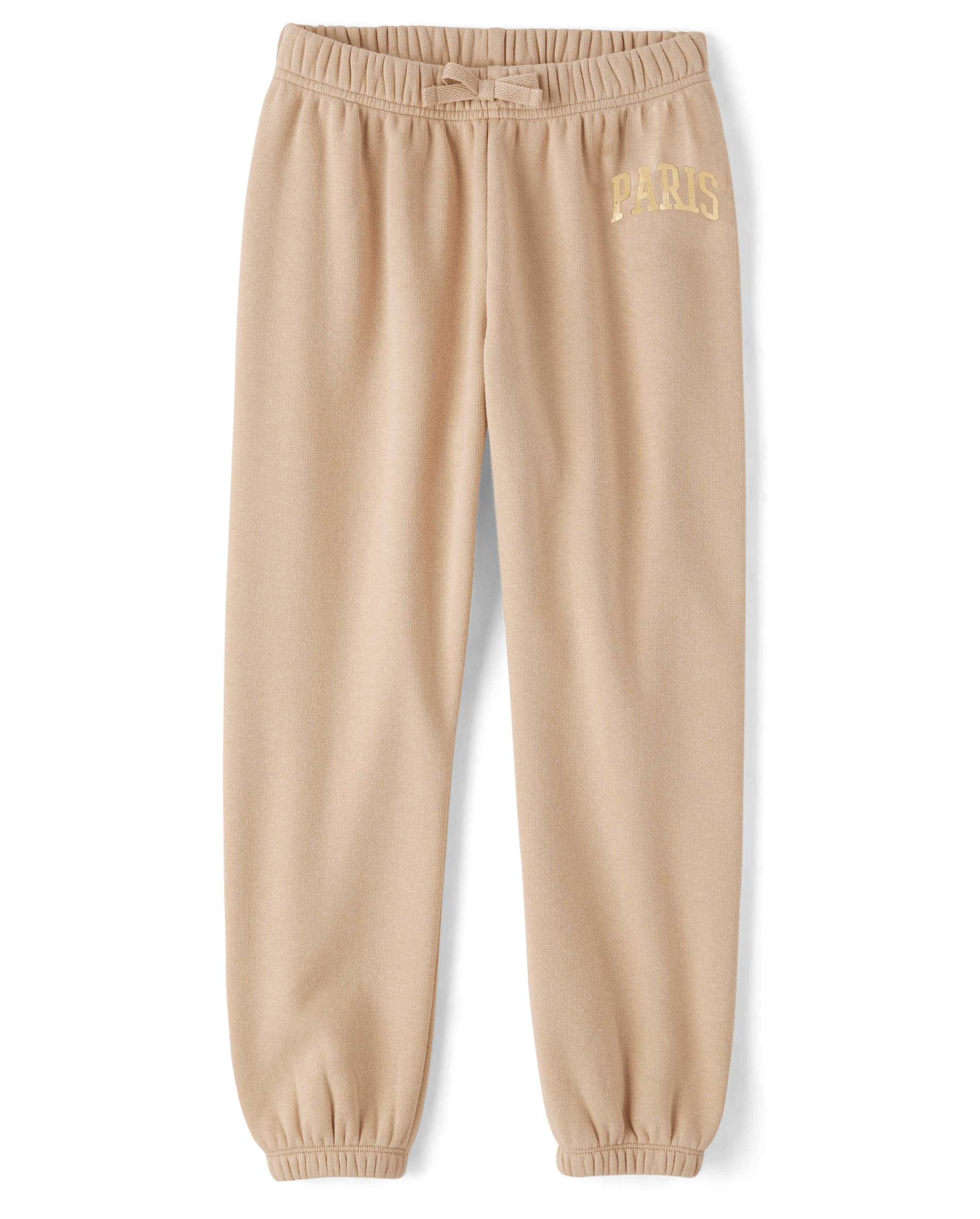 Girls Active Graphic Velboa Jogger Pants - TAN | The
