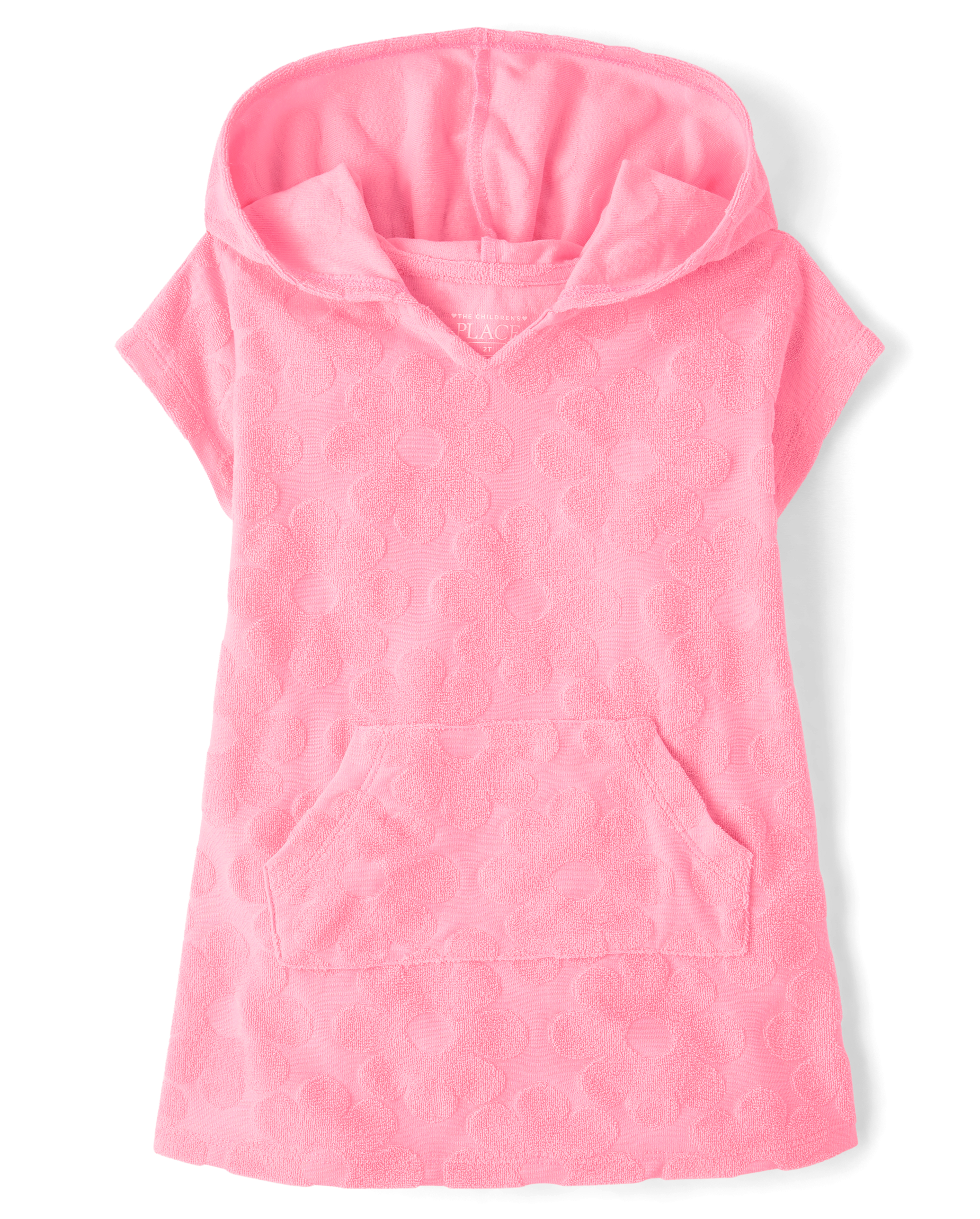 Baby And Toddler Girls Floral Terry Swim Cover-Up - PRINCESS PINK