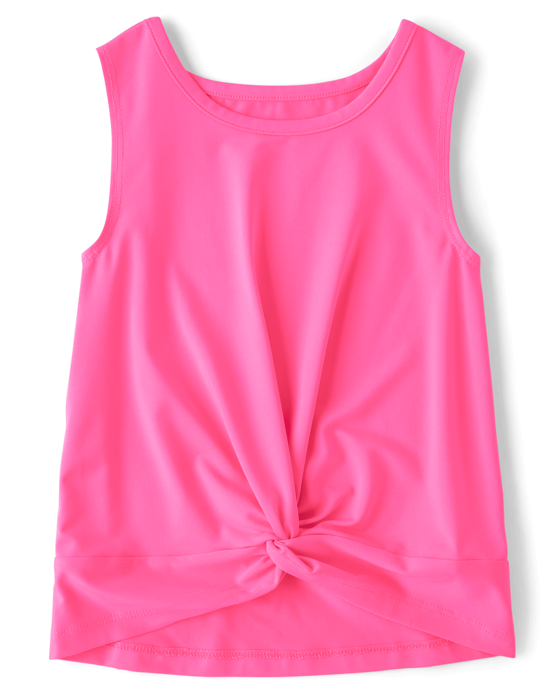 Girls Sleeveless Quick Dry Twist Front Tank Top - PINK | The