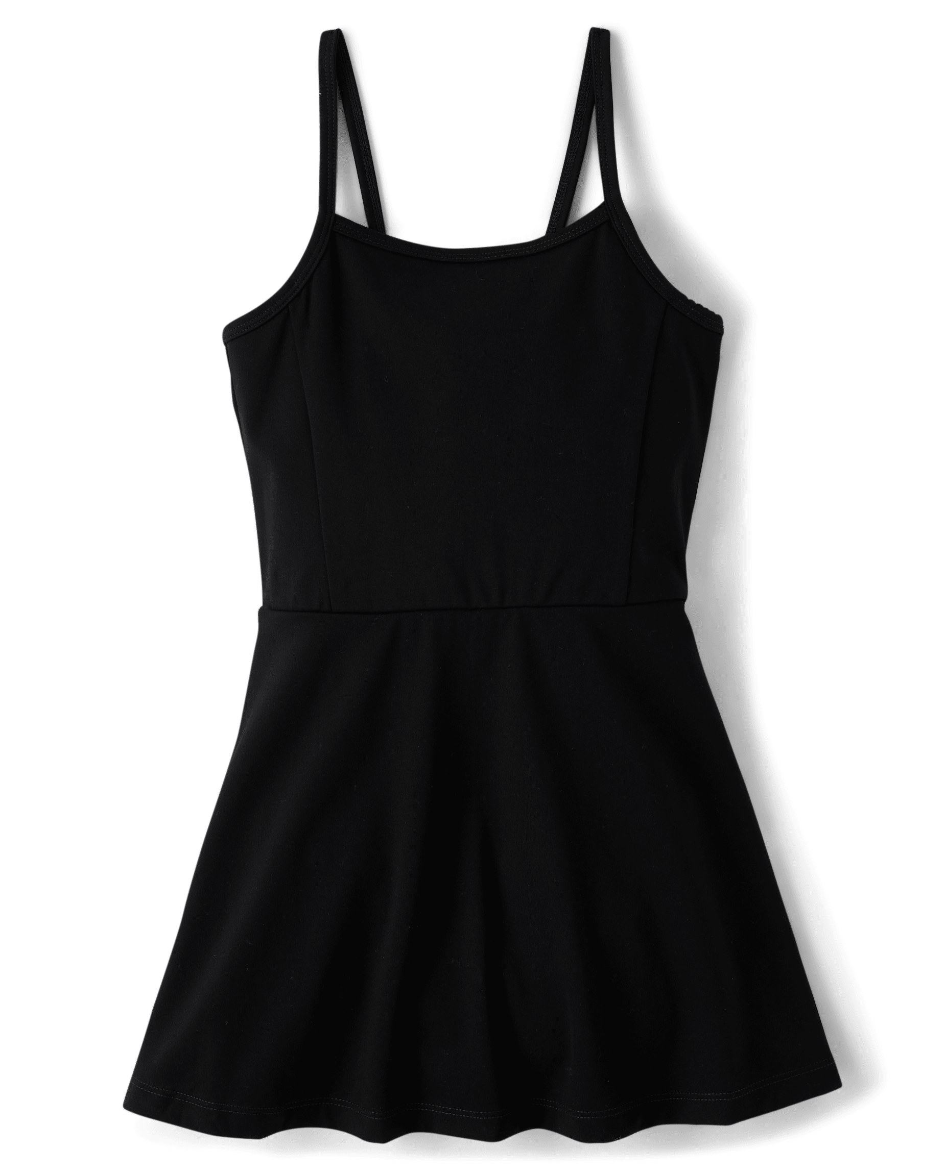 Girls Active Sleeveless Quick Dry Cross Back Tennis Dress - BLACK