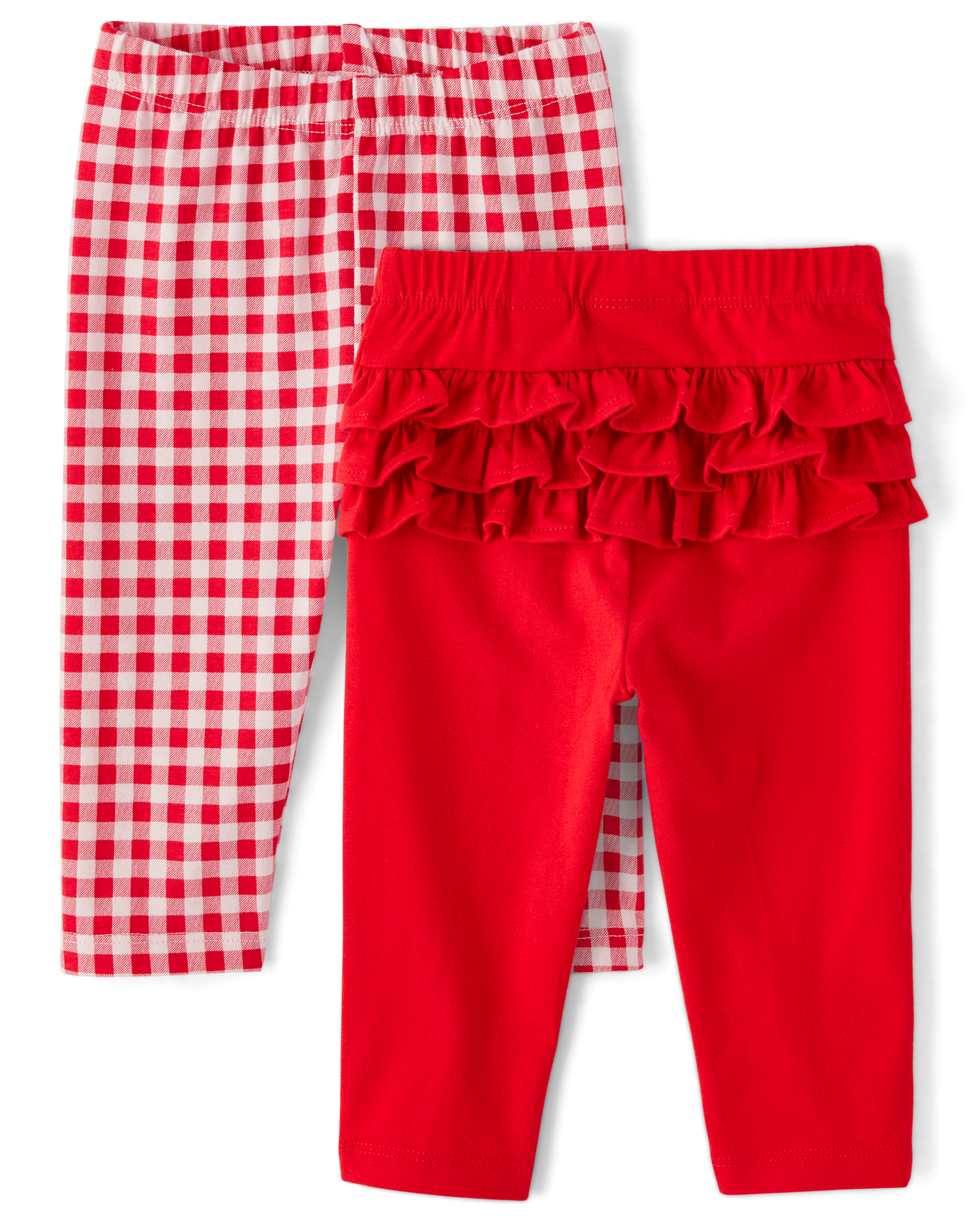 Baby Girls Floral Ruffle Leggings 2-Pack - CRYSTAL PINK