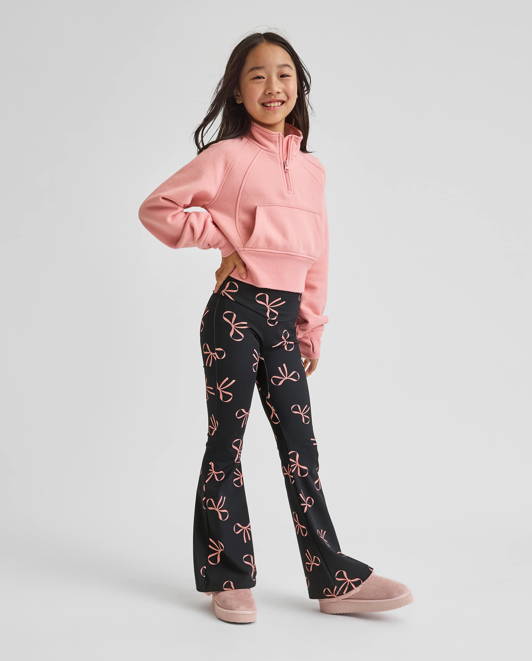 Leggings Svasati JinBei Per Bambina - Vita Alta, Bootcut, Fodera Spazzolata Per Danza E Sport (5-14 Anni)