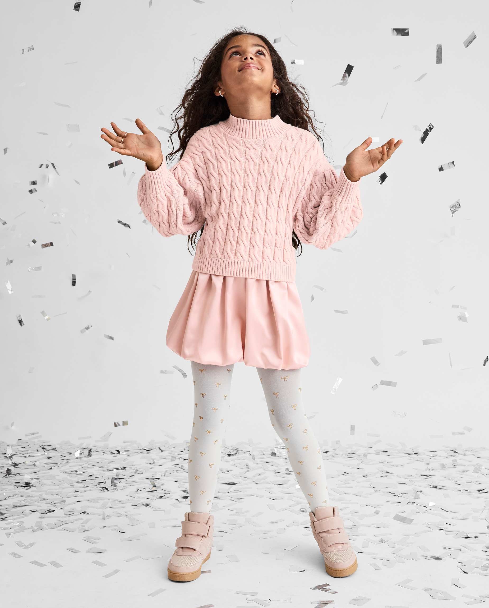 Girls Satin Bubble Skirt - FADING ROSE