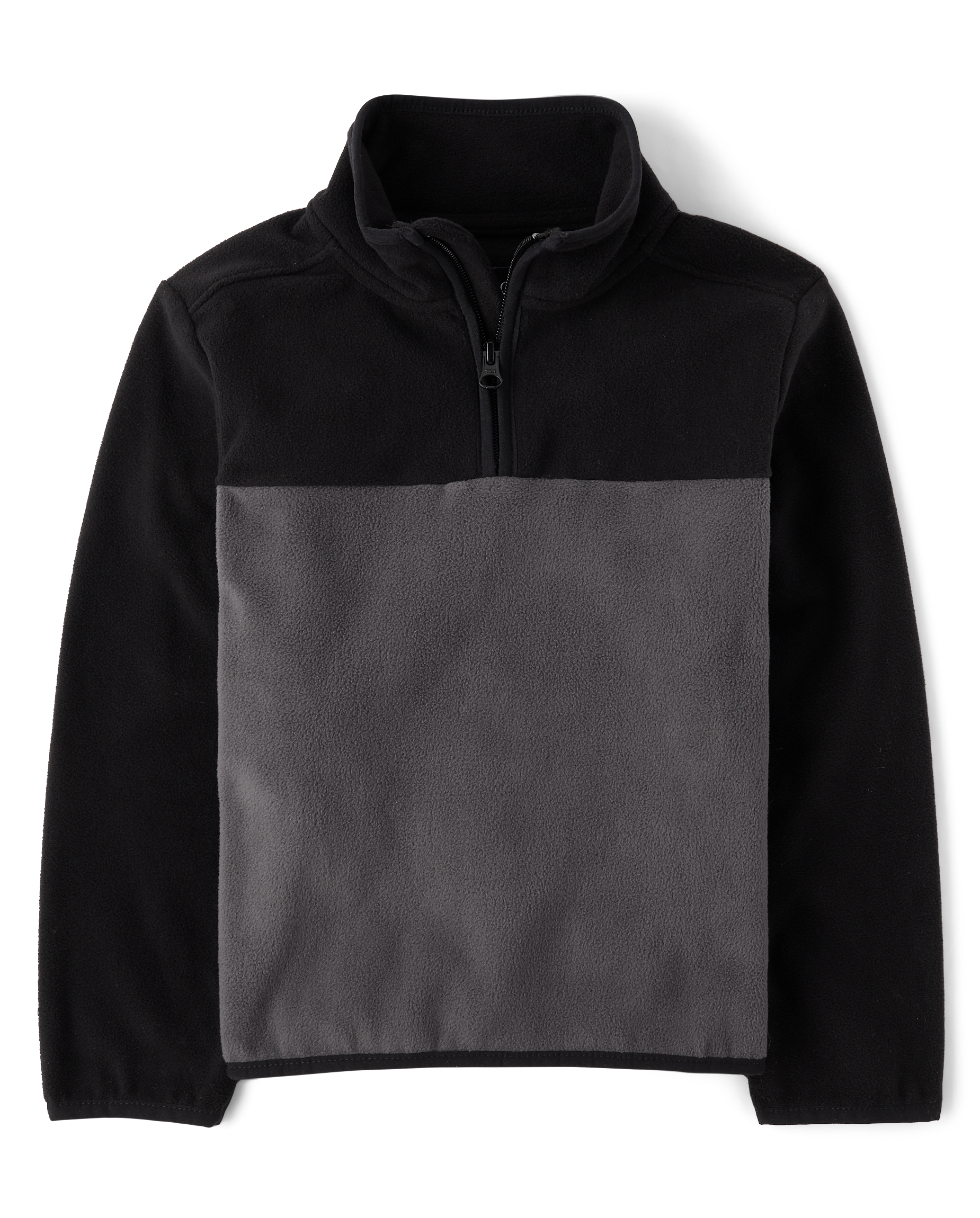 Boys Long Sleeve Colorblock Microfleece Half Zip Pullover - BROWN